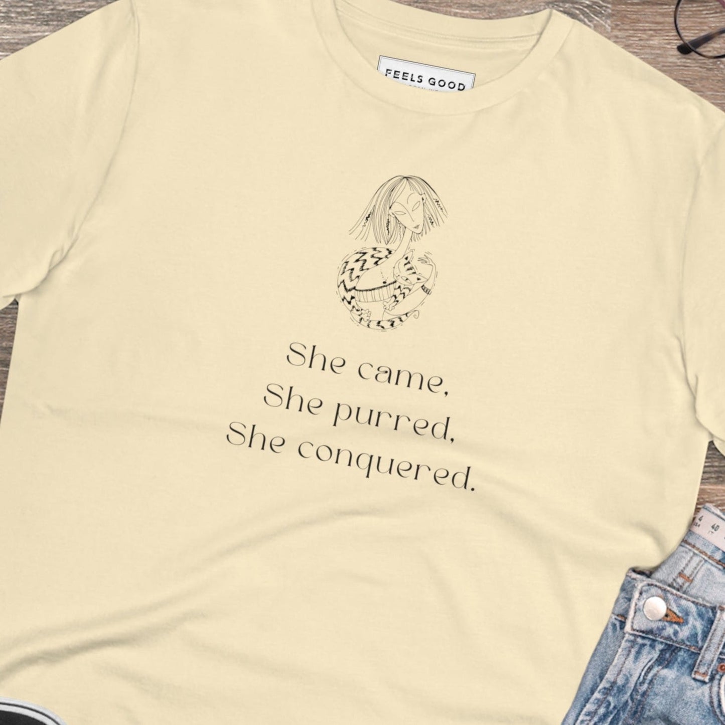 Cat t shirt for men – Organic Cotton 'The Conquering Cat' tee