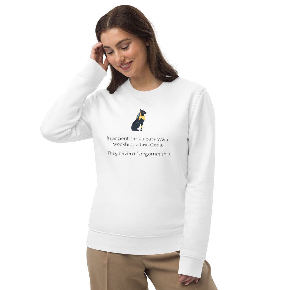 The Egyptian Cat sweatshirt – organic cotton cat sweatshirt with cute printed cat quotes