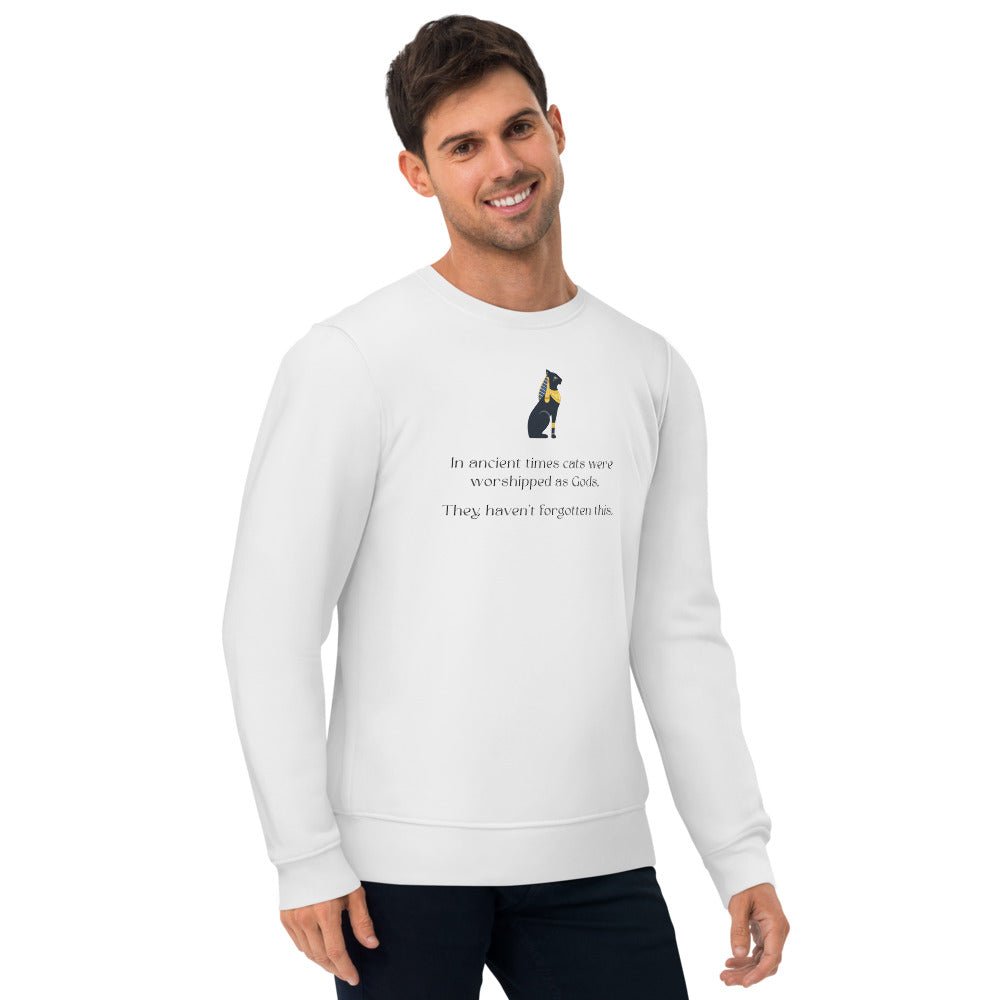 Funny Cat Sweatshirt 'The Egyptian Cat' in organic cotton – ideal for sweatshirt cats fans