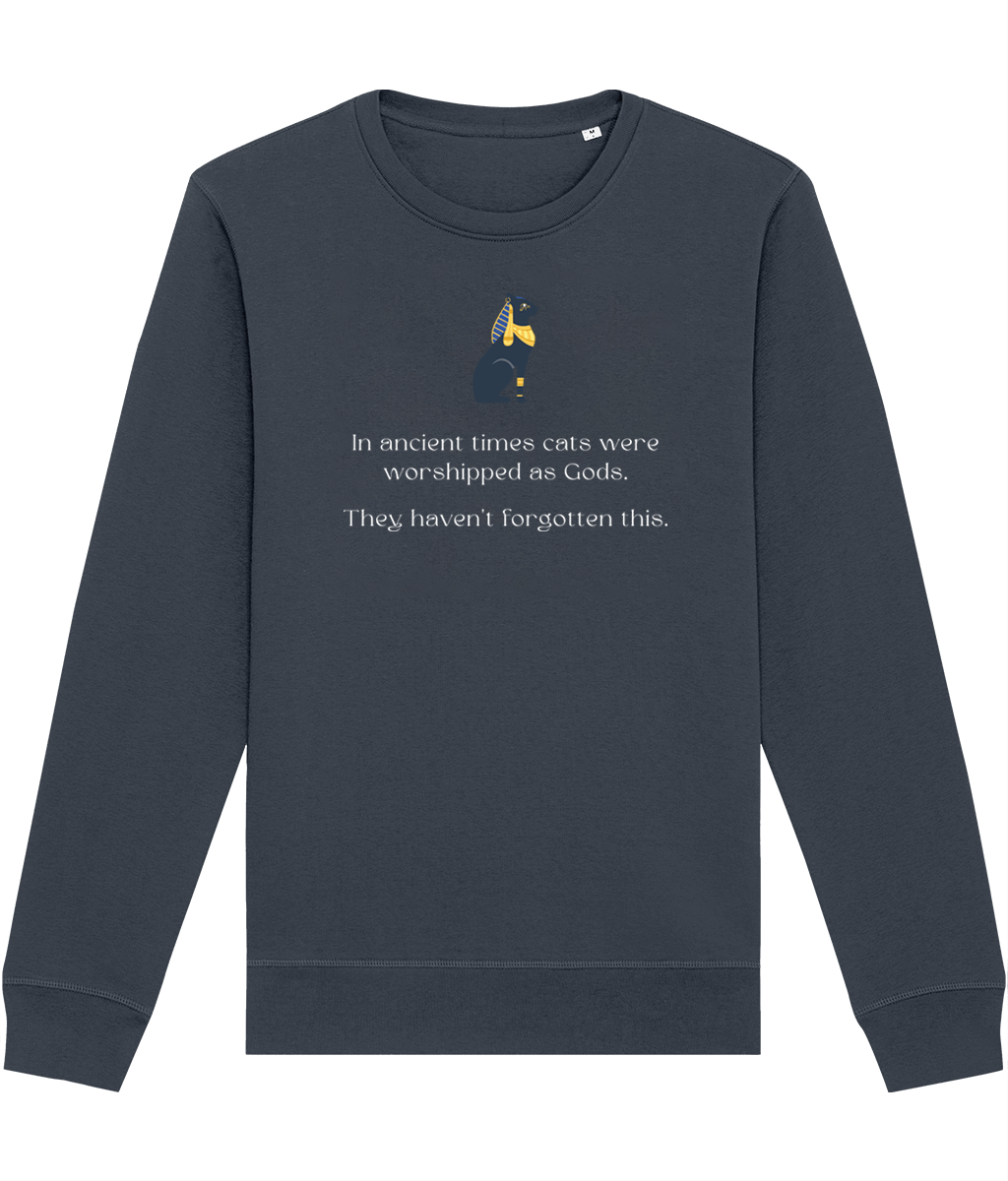 Organic Cotton sweatshirt cats design – Cute and funny Egyptian Cat print