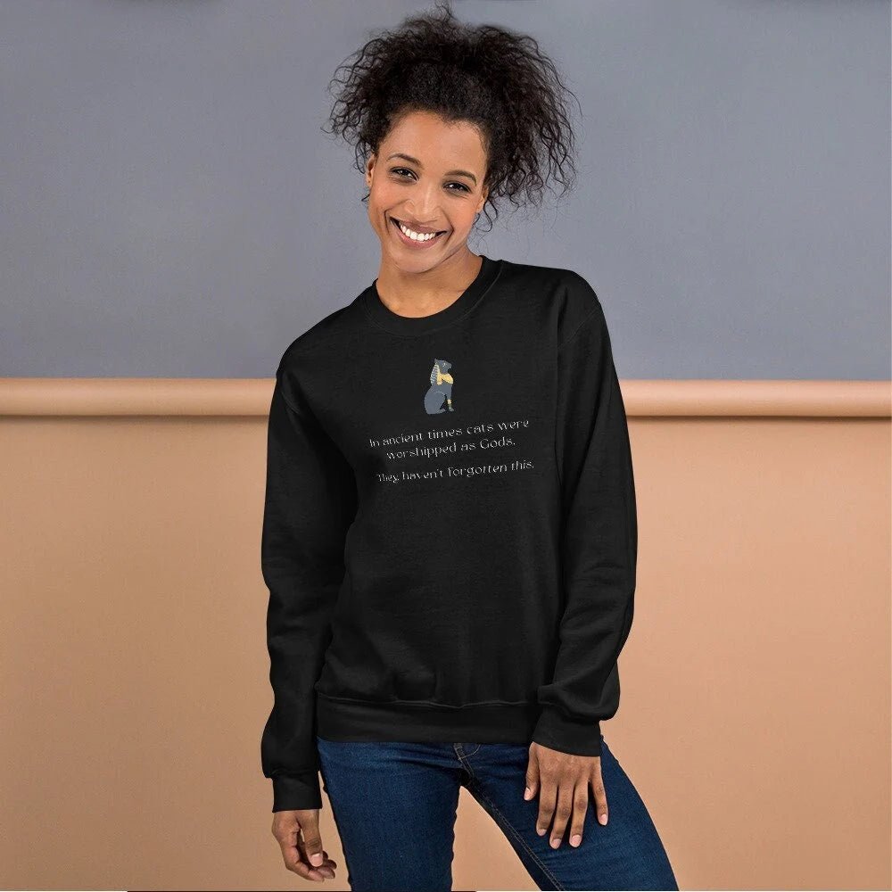 'The Egyptian Cat' Funny Cat Sweatshirt – cozy animal lover sweatshirts style