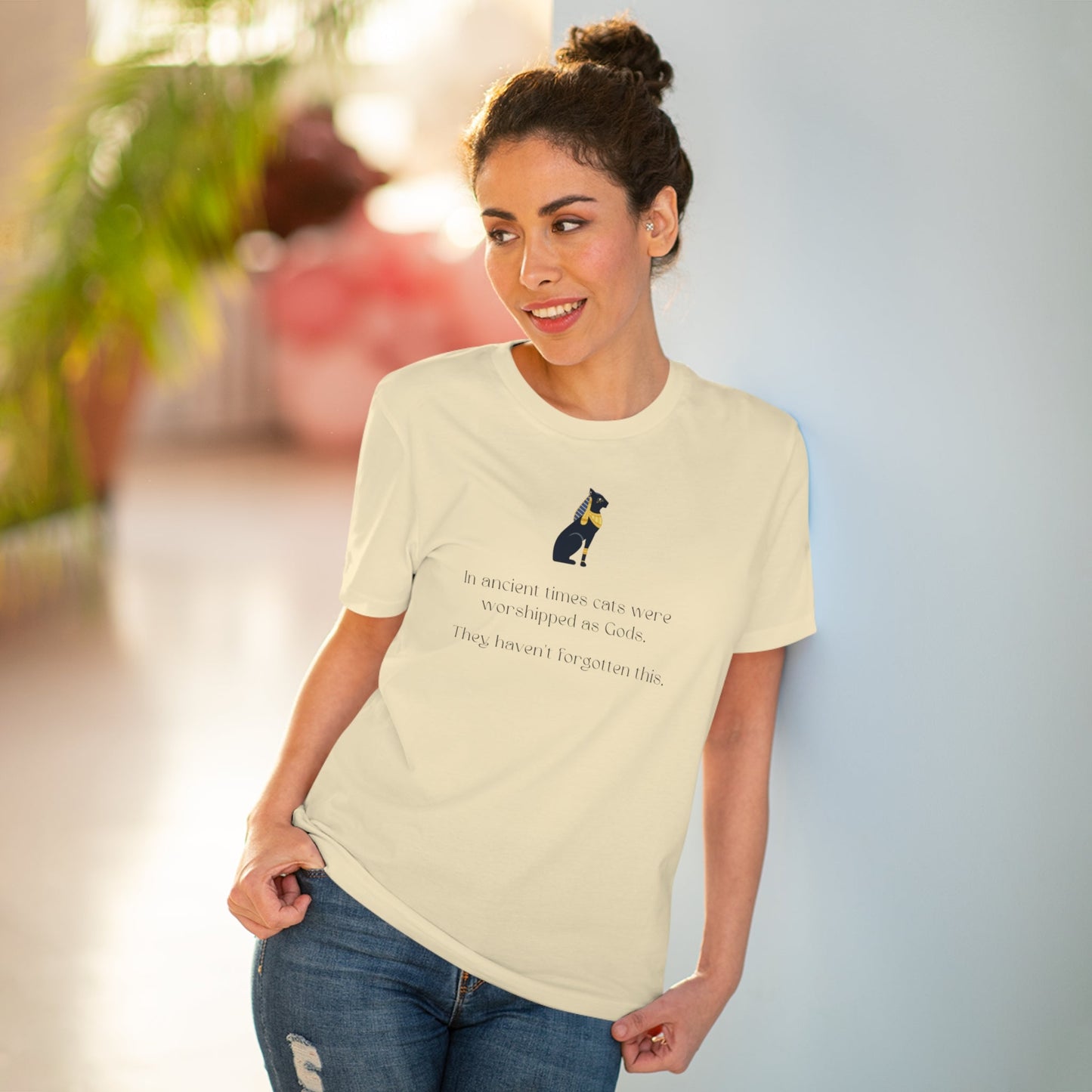 Organic Cotton 'The Egyptian Cat' Funny Cat T-shirt – perfect cat graphic tees