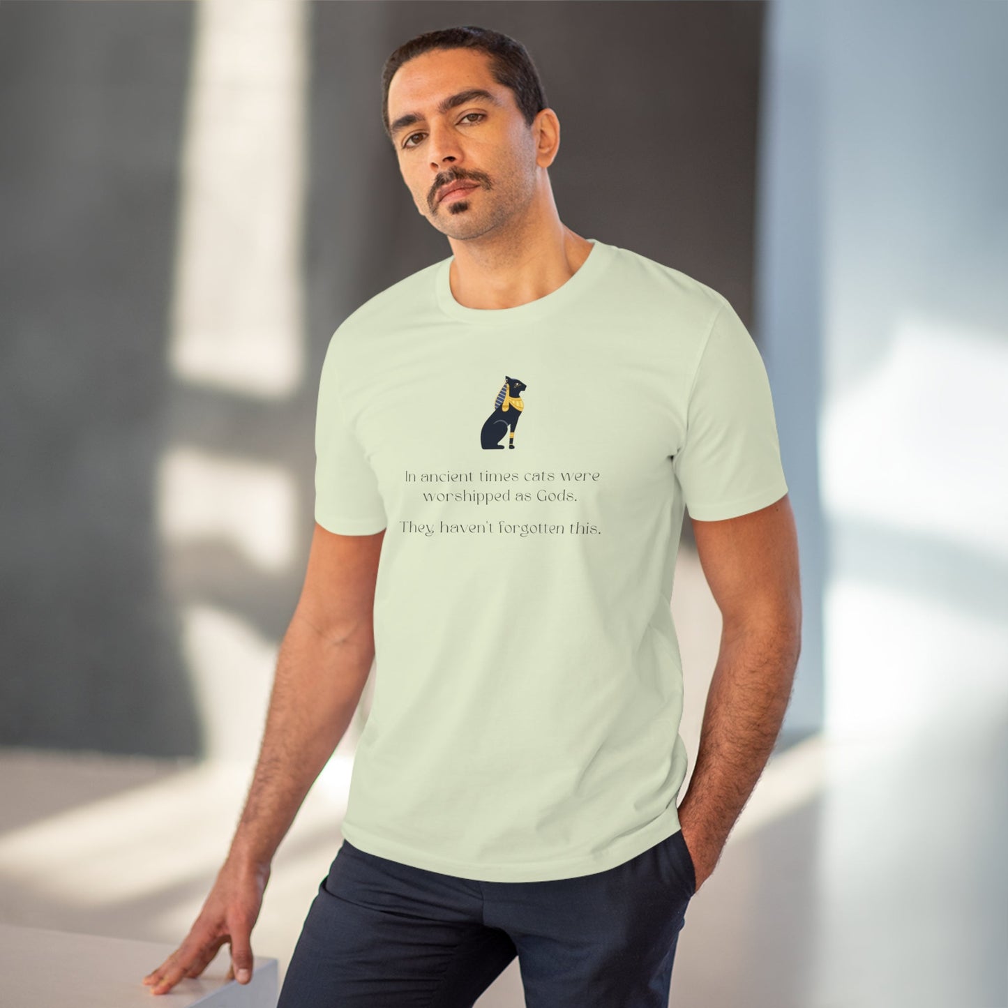 Cat t shirt men love – Organic Cotton 'The Egyptian Cat' Funny Cat T-shirt