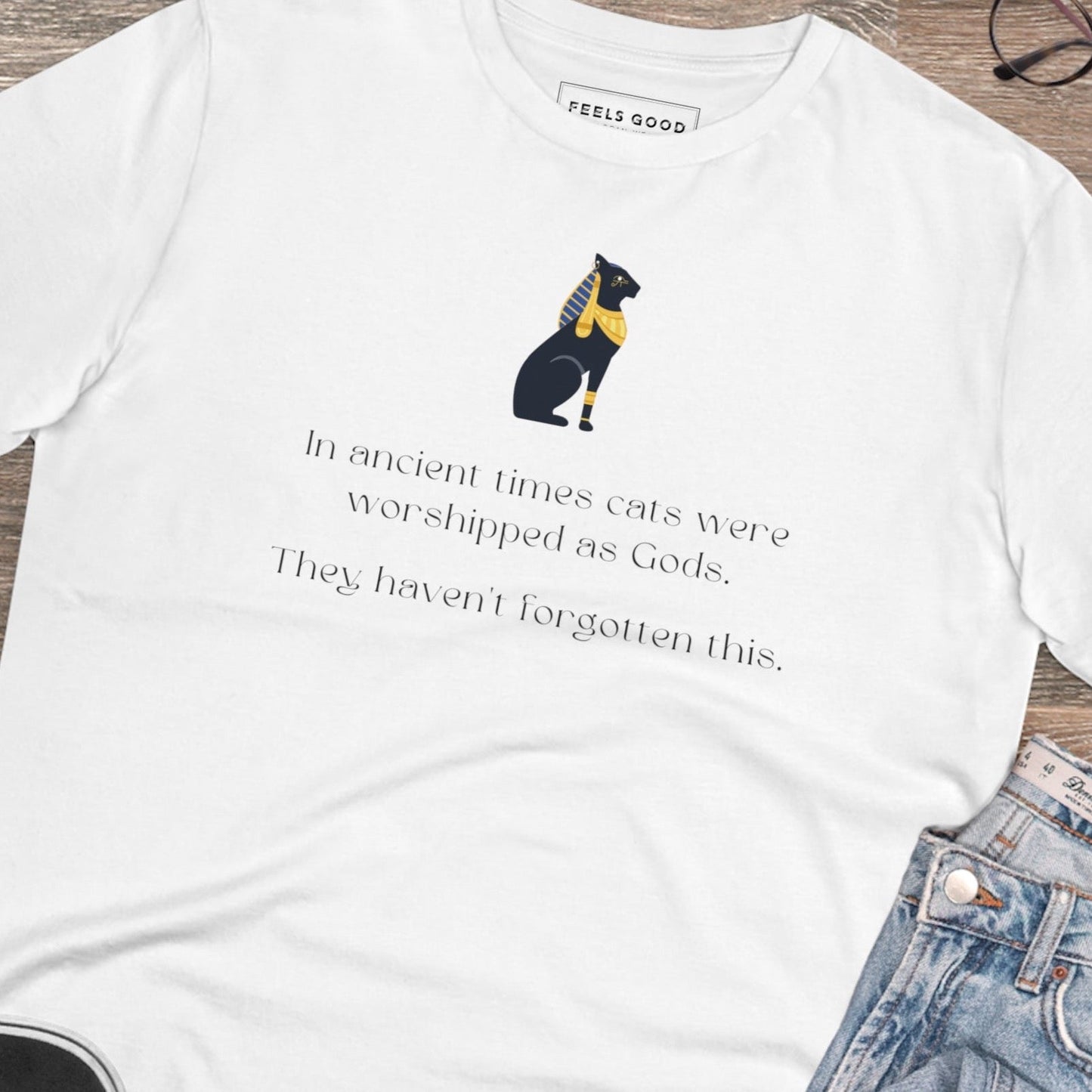 Funny cat t shirts – Organic Cotton 'The Egyptian Cat' tee for cat lovers