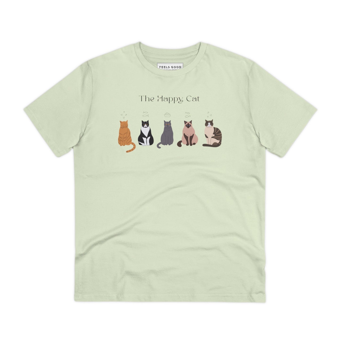 Organic Cotton 'The Happy Cat' Funny Cat T-shirt - Fun Cat T shirt