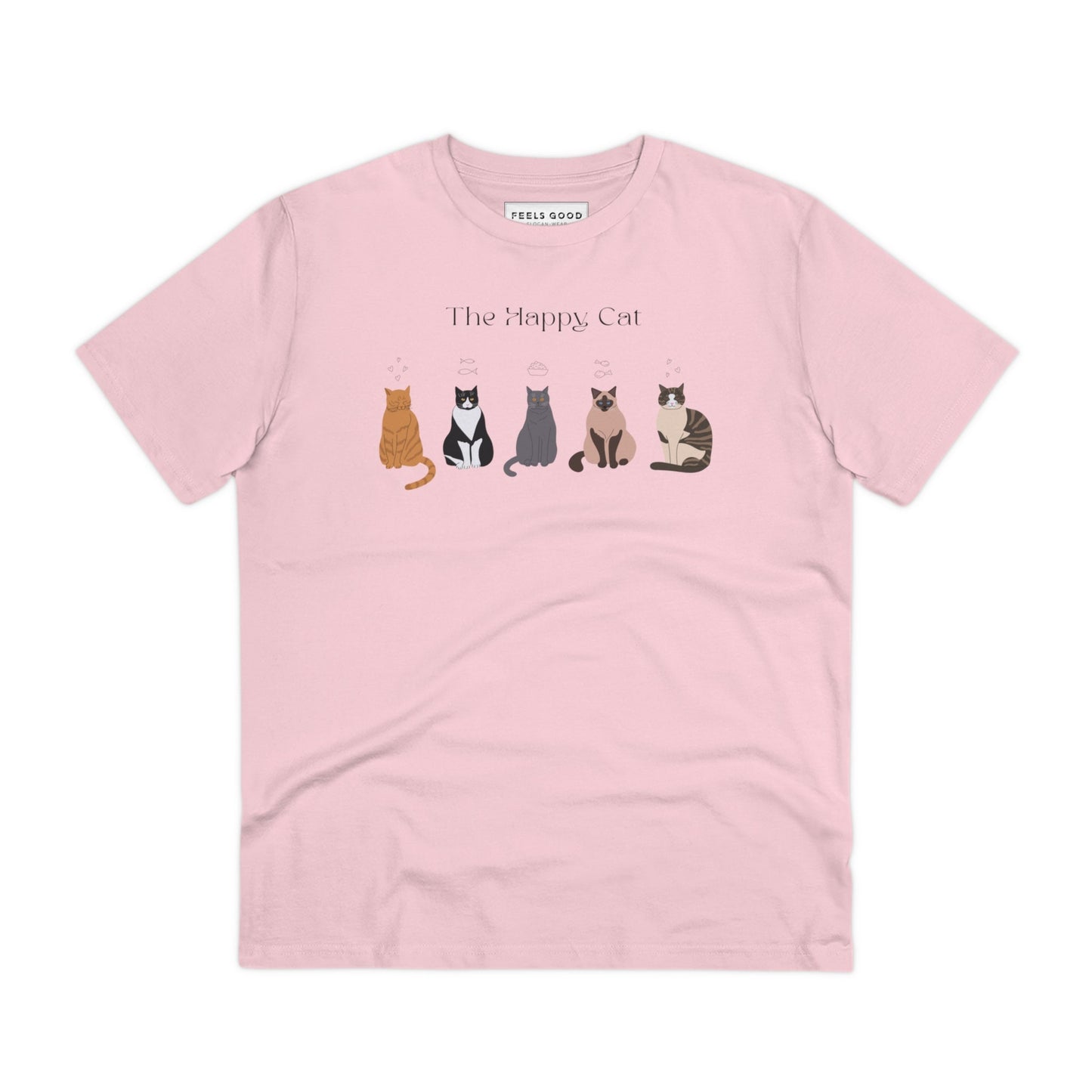 Organic Cotton 'The Happy Cat' Funny Cat T-shirt - Fun Cat T shirt