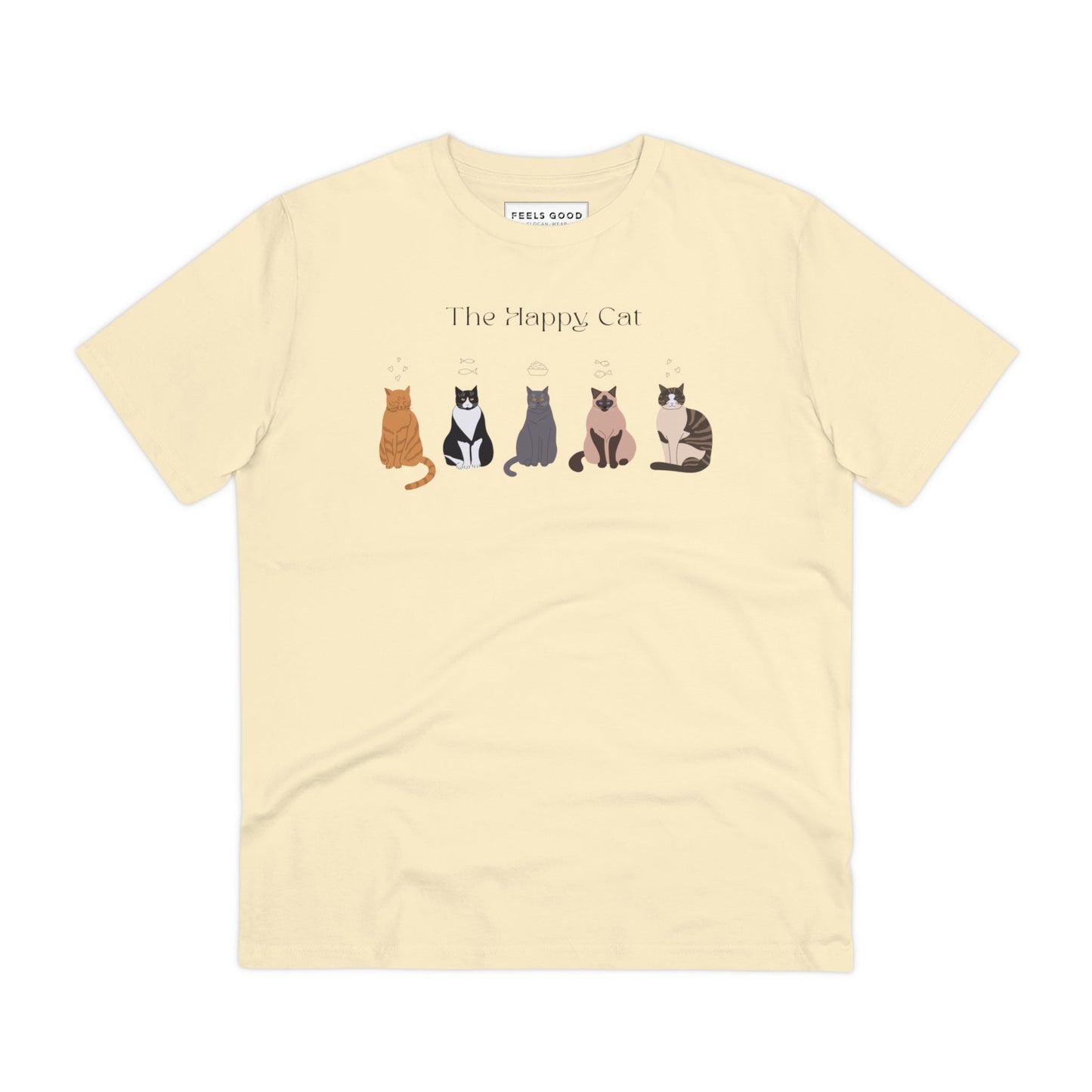 Organic Cotton 'The Happy Cat' Funny Cat T-shirt - Fun Cat T shirt