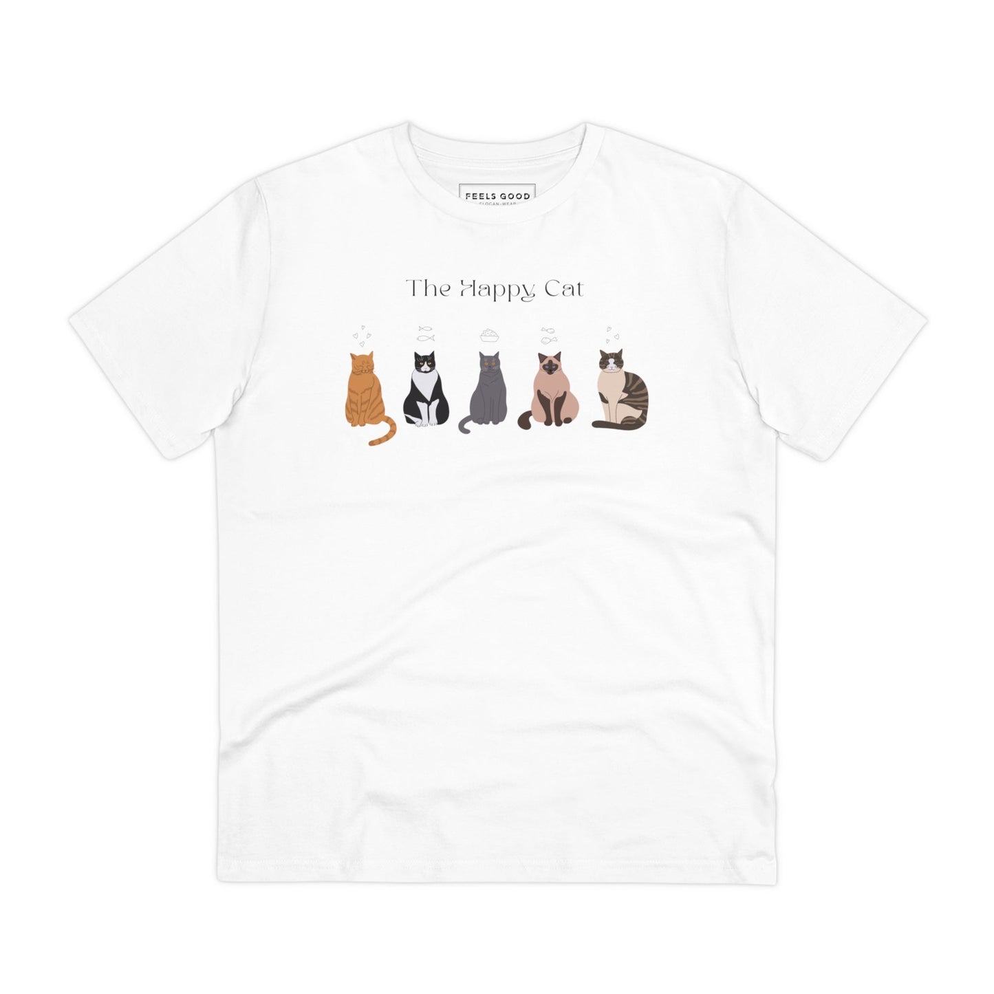 Organic Cotton 'The Happy Cat' Funny Cat T-shirt - Fun Cat T shirt