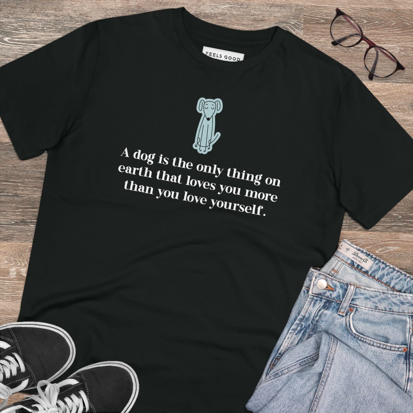 Show your love for pets with the Organic Cotton 'The Loyal Dog' Funny Dog T-shirt – a must-have!