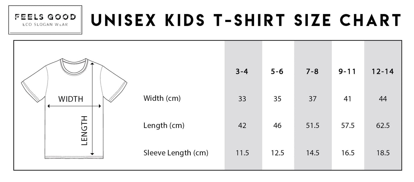 Organic Cotton 'The Loyal Dog' Kids Funny Dog T-shirt - size chart