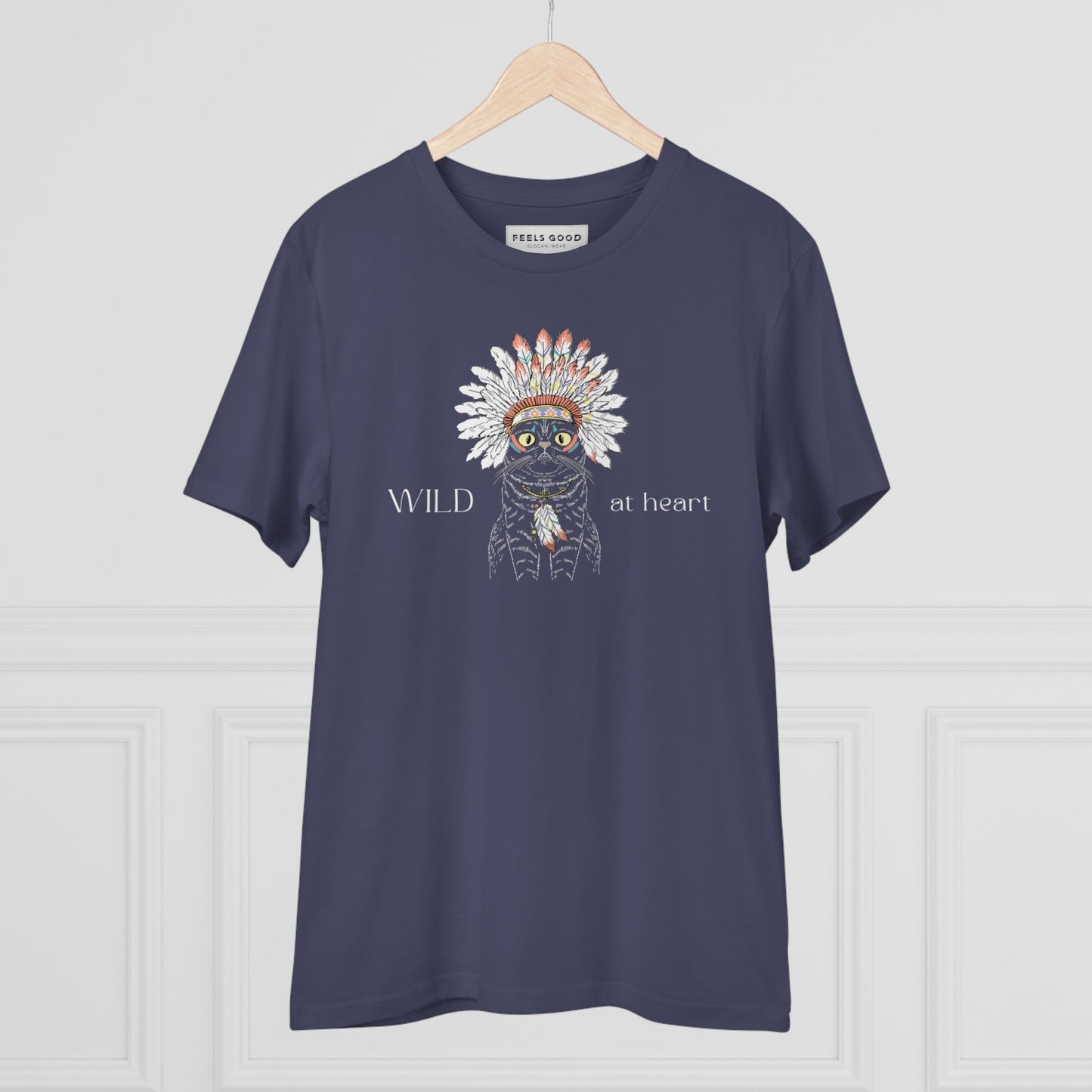 Organic Cotton 'Wild At Heart' Funny Cat T-shirt – trendy t shirts for dog lovers.