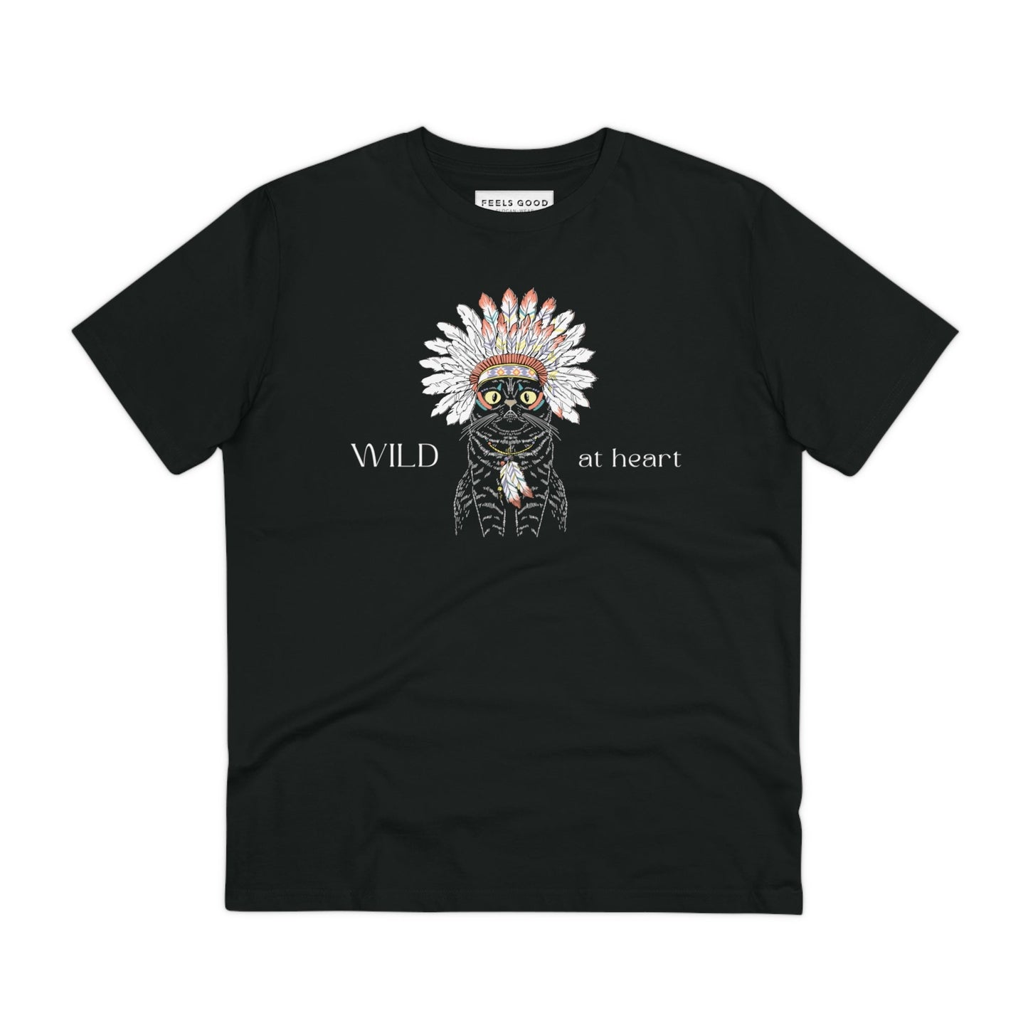 Organic Cotton 'Wild At Heart' Funny Cat T-shirt – a must-have pet lover t-shirts design.