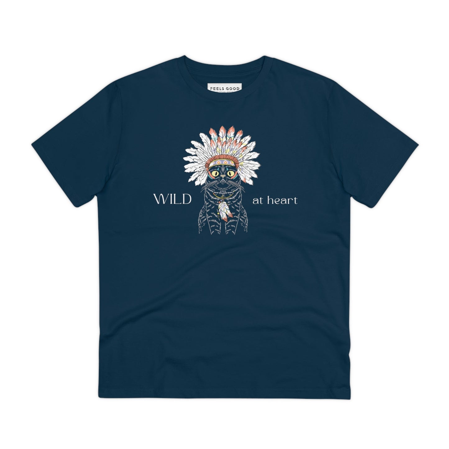 Dogs t shirt fans will enjoy wearing the Organic Cotton 'Wild At Heart' Funny Cat T-shirt.