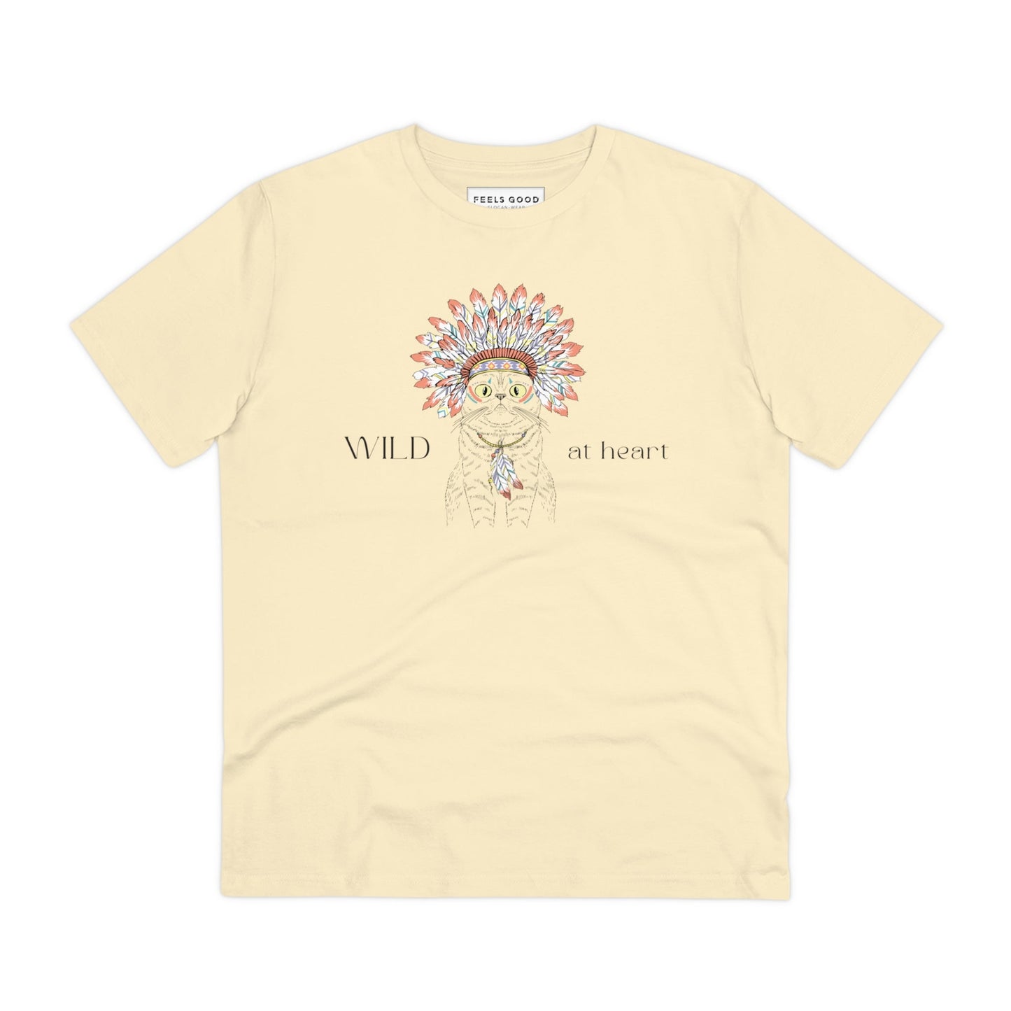 Gifts for animal lovers – Organic Cotton 'Wild At Heart' Funny Cat T-shirt is a great choice.