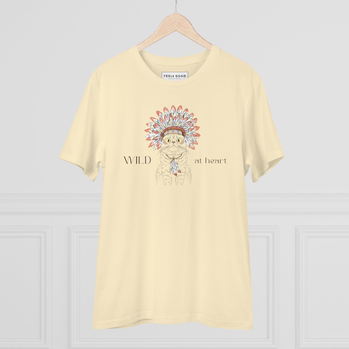 Organic Cotton 'Wild At Heart' Funny Cat T-shirt – best t shirts for dog lovers & cat fans.