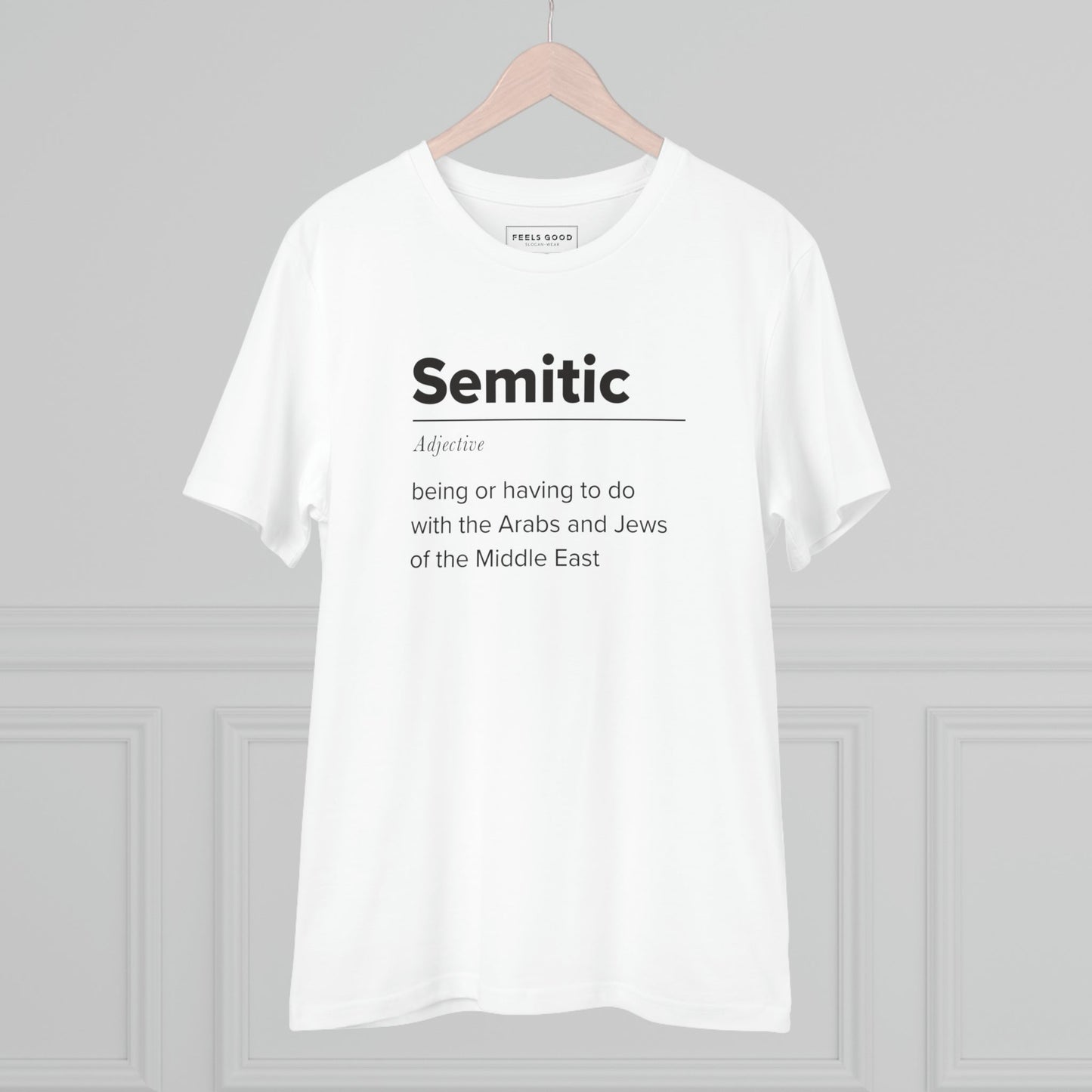Palestine 'Definition of Semitic' Organic Cotton T-shirt designed for cultural solidarity