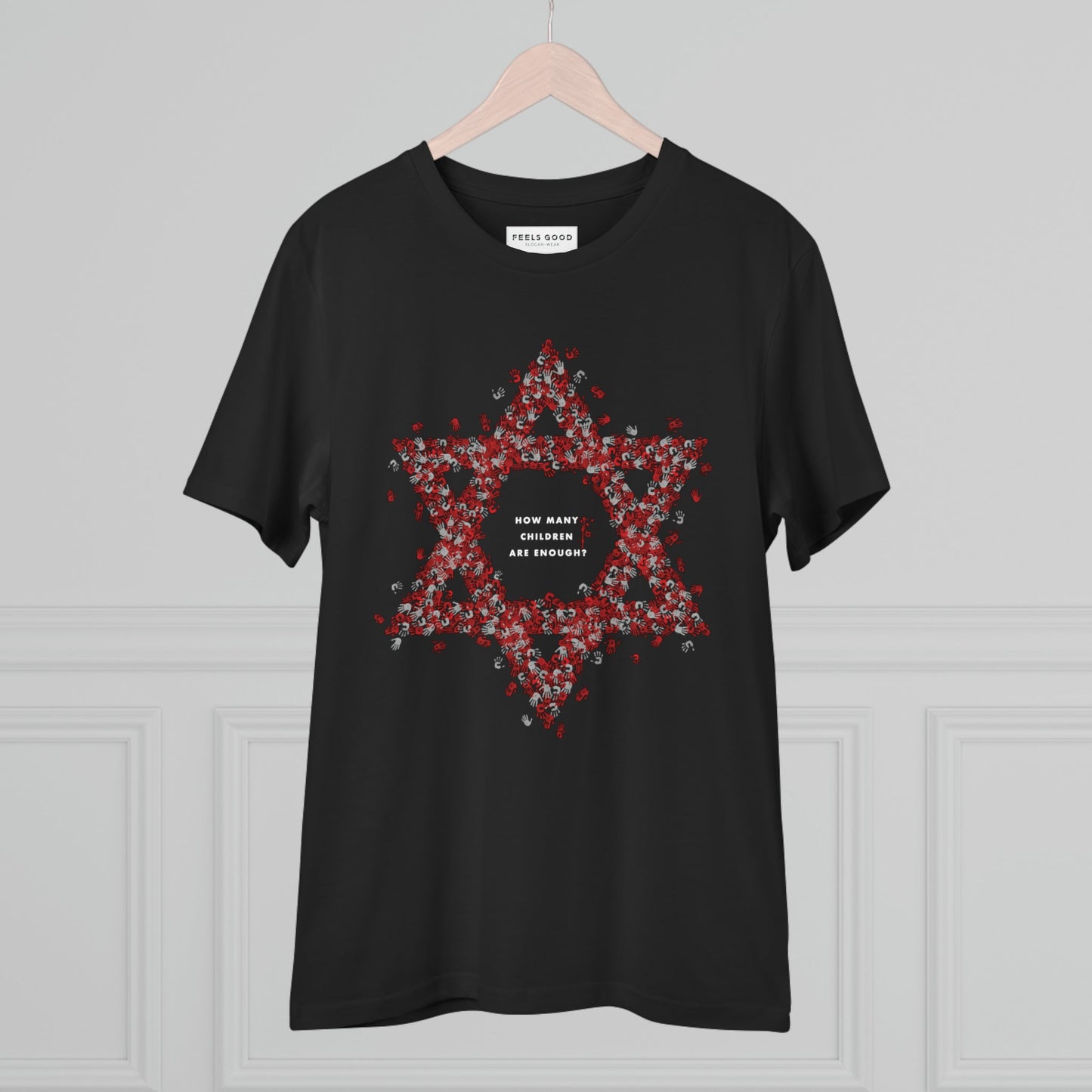 Stylish message wear – Palestine 'The Children's Hands' Organic Cotton T-shirt