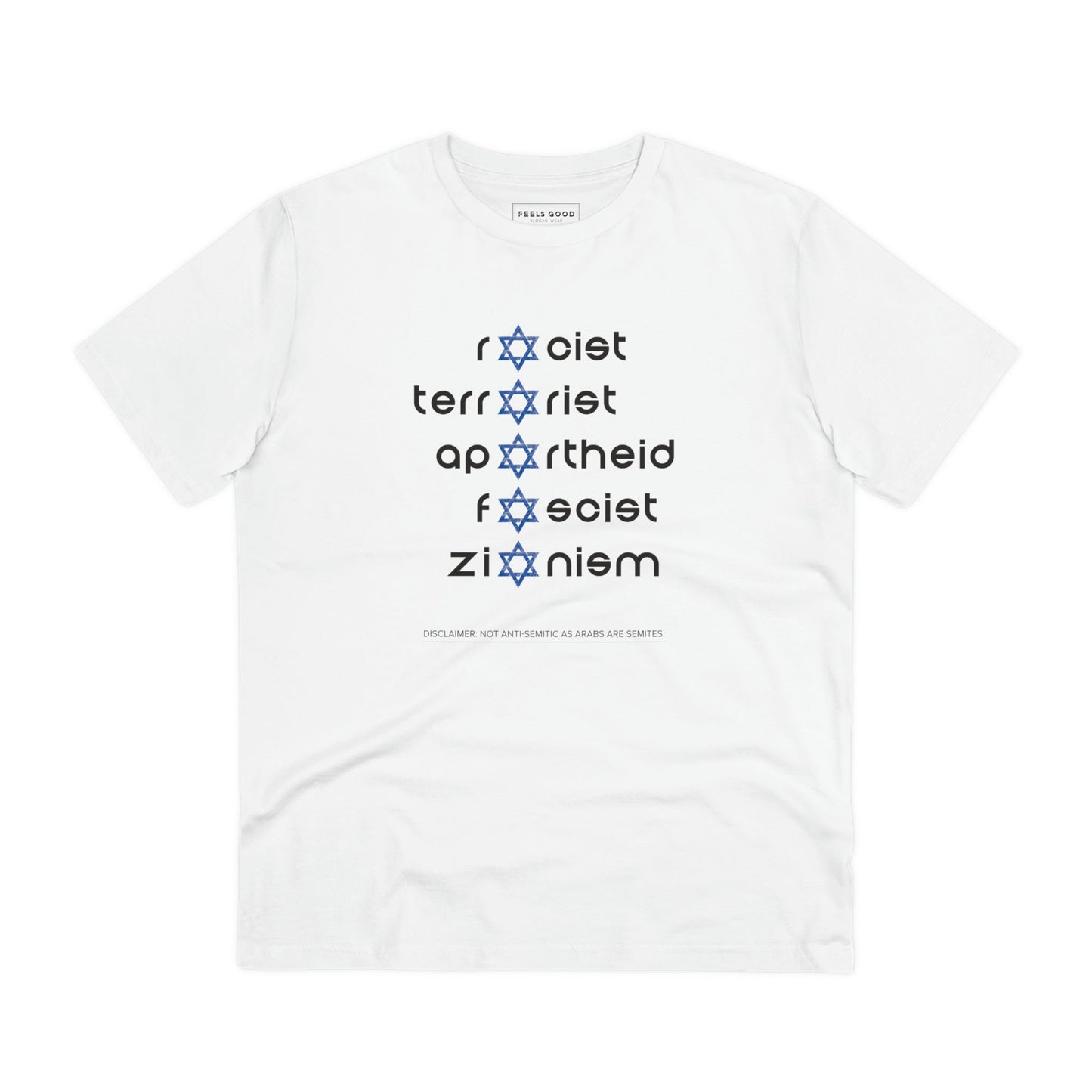 Palestine 'Zionism' Organic Cotton T-shirt inspired by solidarity movements