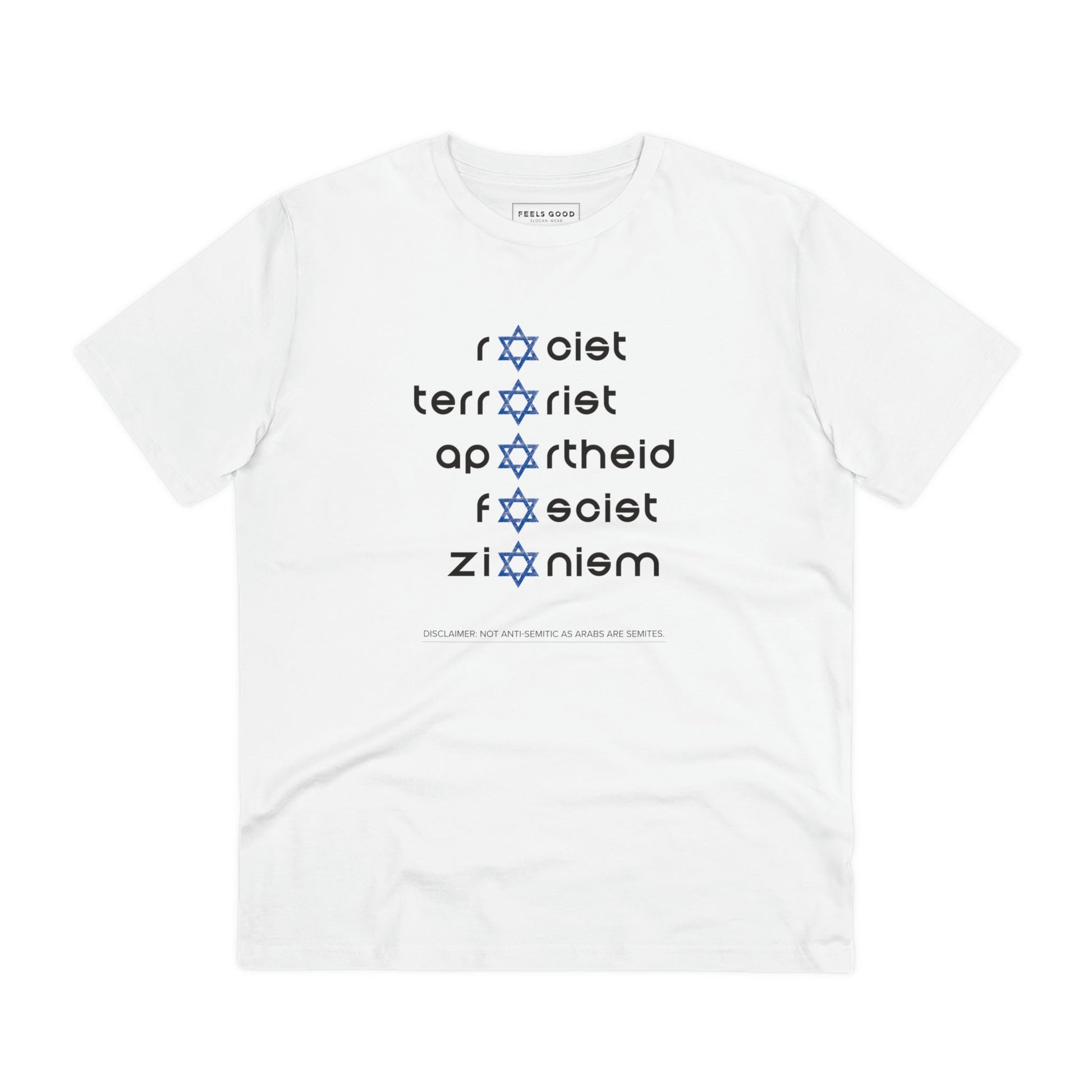 Palestine 'Zionism' Organic Cotton T-shirt inspired by solidarity movements