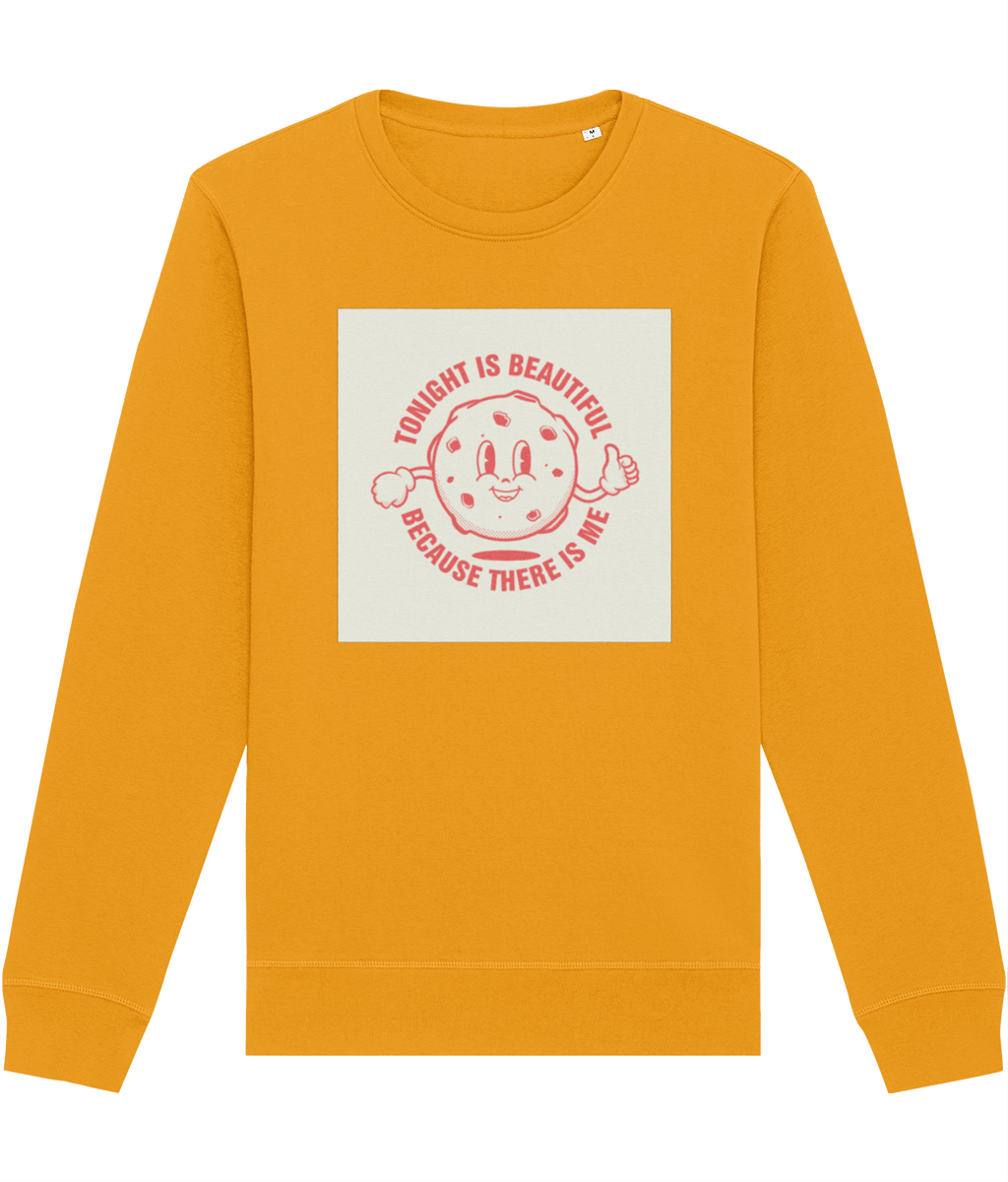 Retro sweatshirts UK style – Positive 'Beautiful Moon & Me' Retro Organic Cotton Sweatshirt