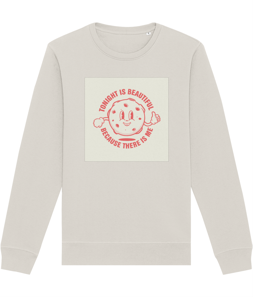 Positive 'Beautiful Moon & Me' Retro Organic Cotton Sweatshirt in vintage retro style