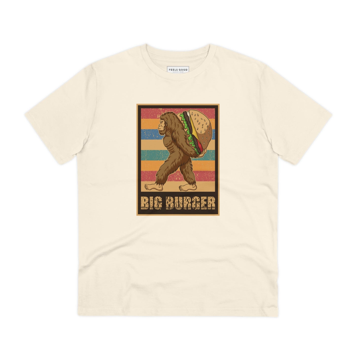 Elevate your style with the Big Burger Gorilla retro organic cotton t-shirt, a must-have retro tee!