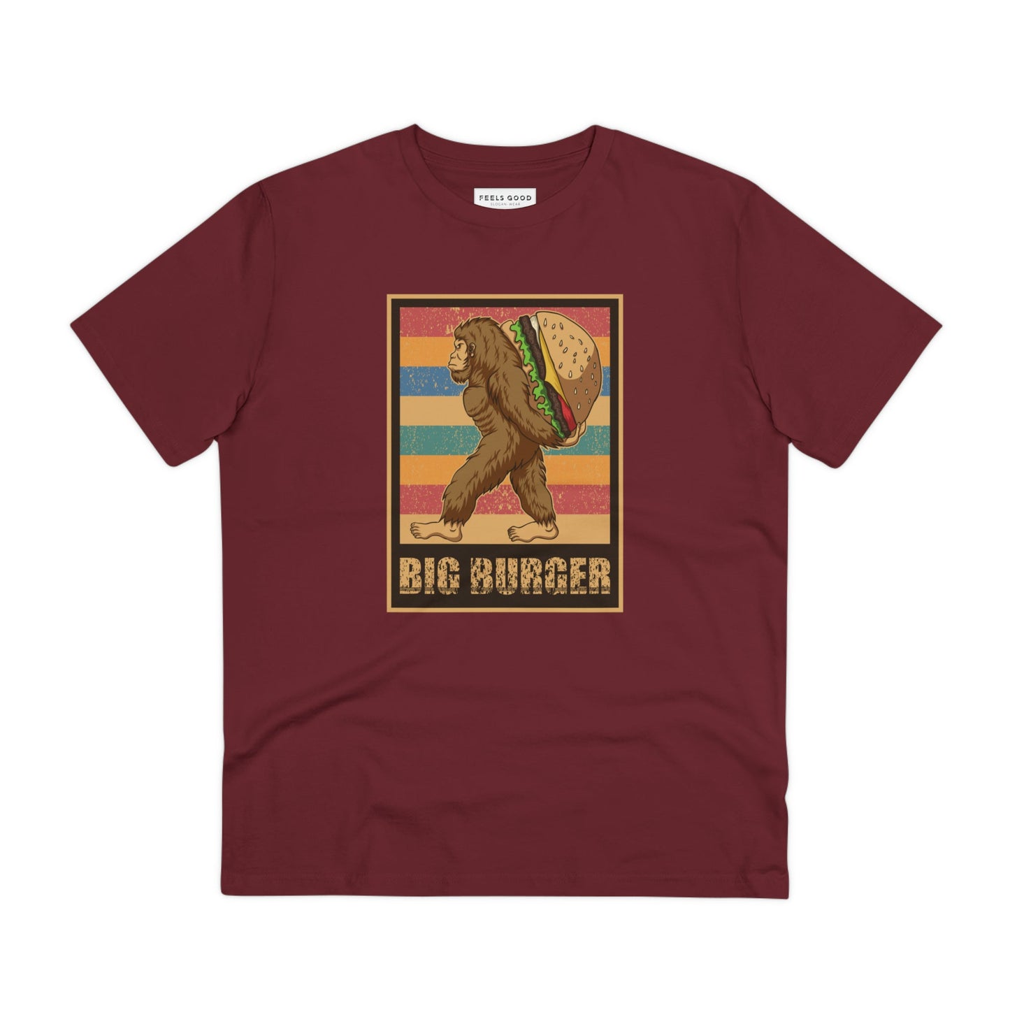 Elevate your style with the Positive 'Big Burger Gorilla' Retro Organic Cotton T-Shirt, a vintage gem!