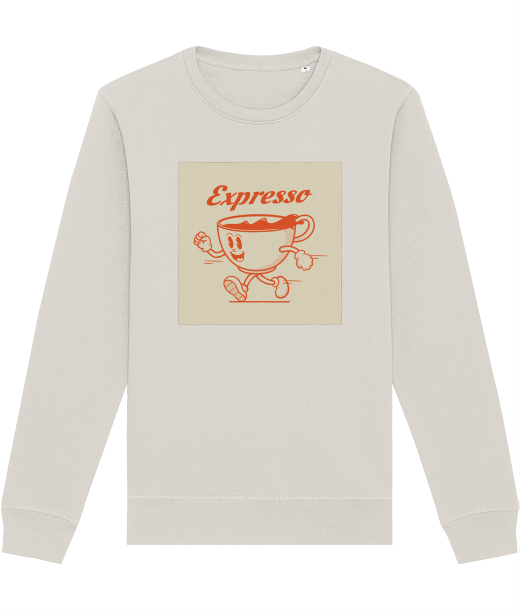 Rock a vintage look with the Positive 'Expresso' Retro Organic Cotton Sweatshirt—soft & stylish!