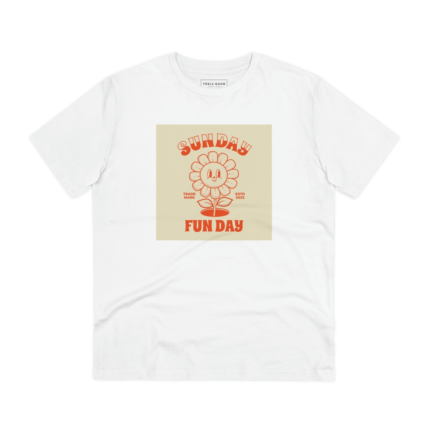 The Positive ‘Fun Day Sunday’ Retro Organic Cotton T-Shirt offers timeless style and a vintage feel!