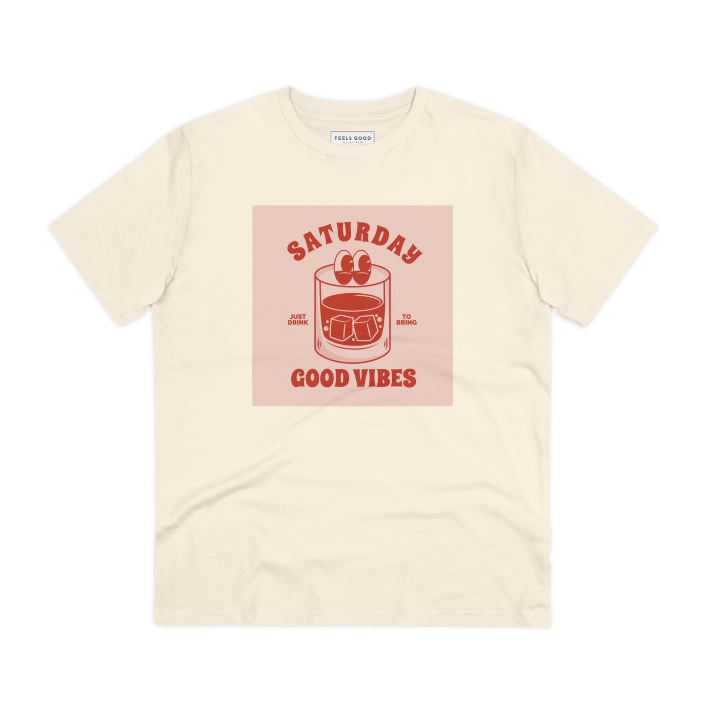 Step into the past with the positive 'Good Vibes Saturday' retro organic cotton t-shirt—retro perfection!