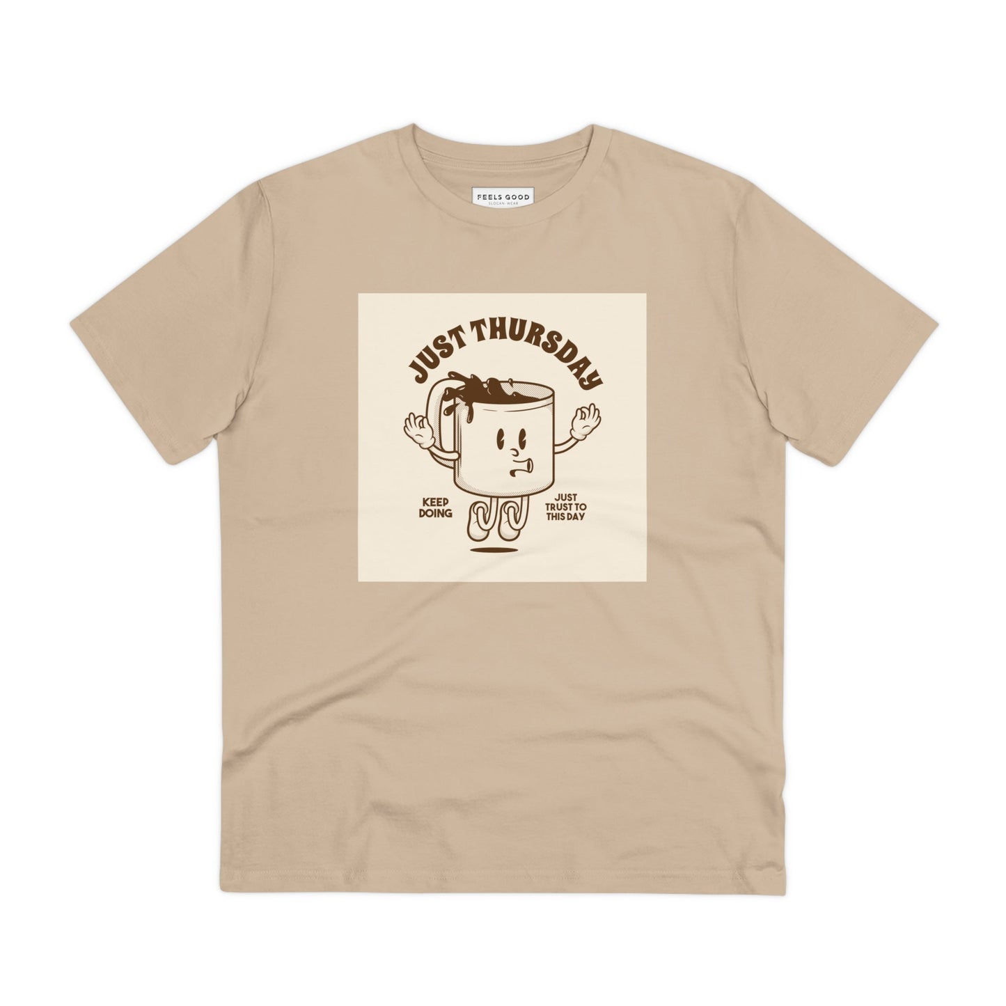 Love vintage vibes? The Positive 'Just Thursday' Retro Organic Cotton T-Shirt is a top vintage slogan t-shirt.
