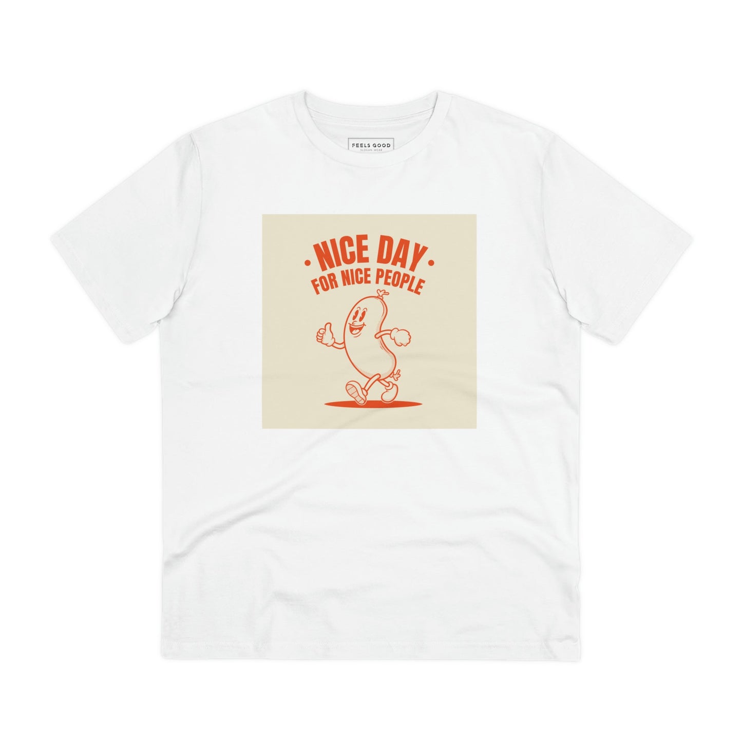 The Positive 'Nice People' retro organic cotton t-shirt brings comfort and style to your retro tshirt look.