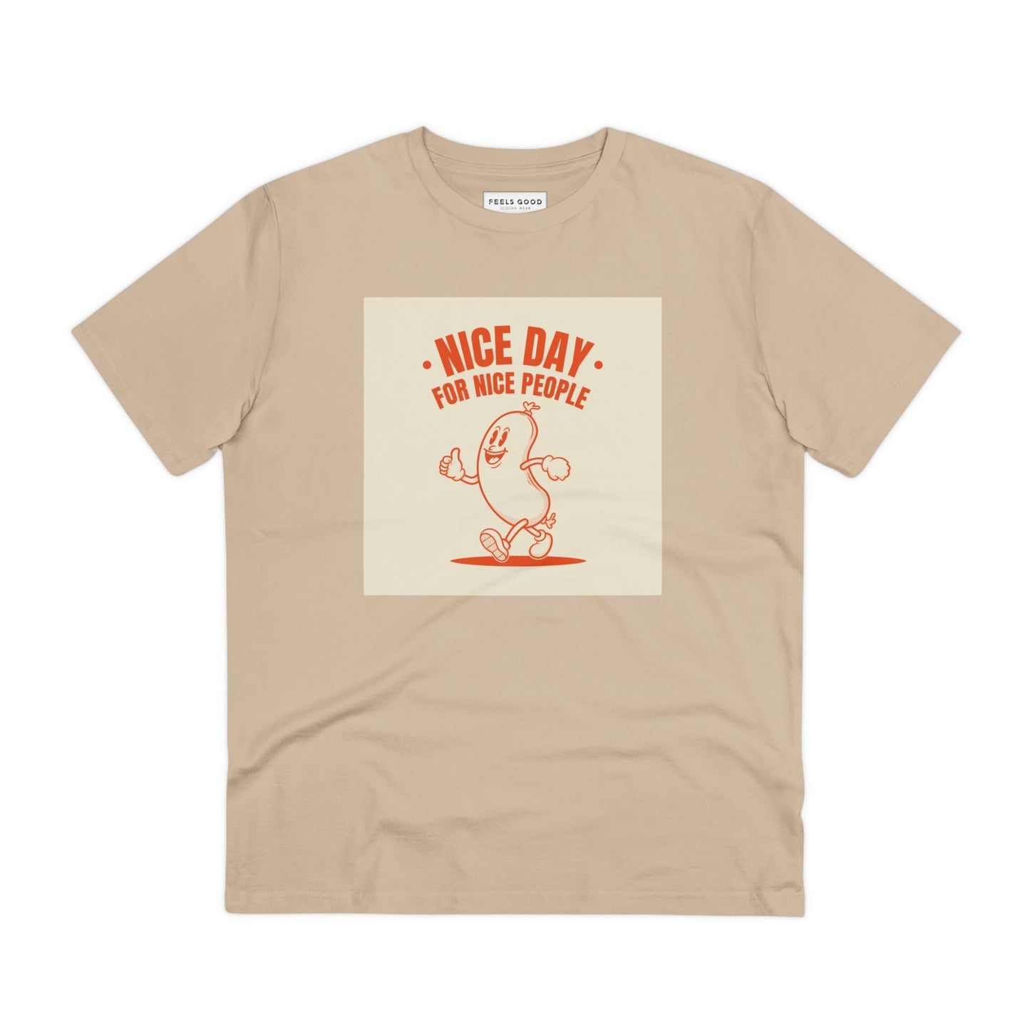 Stand out with the Positive 'Nice People' retro organic cotton t-shirt, a timeless retro style t-shirt!