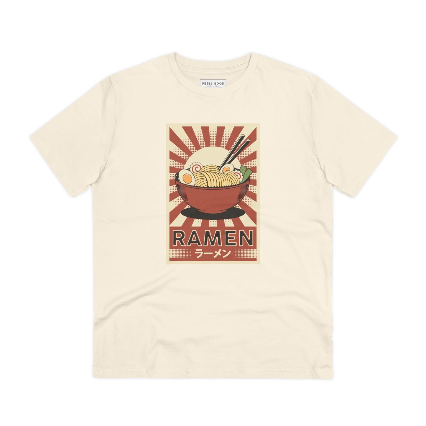 Elevate your style with the Positive 'Ramen' Retro Organic Cotton T-Shirt, a unique vintage slogan tee.