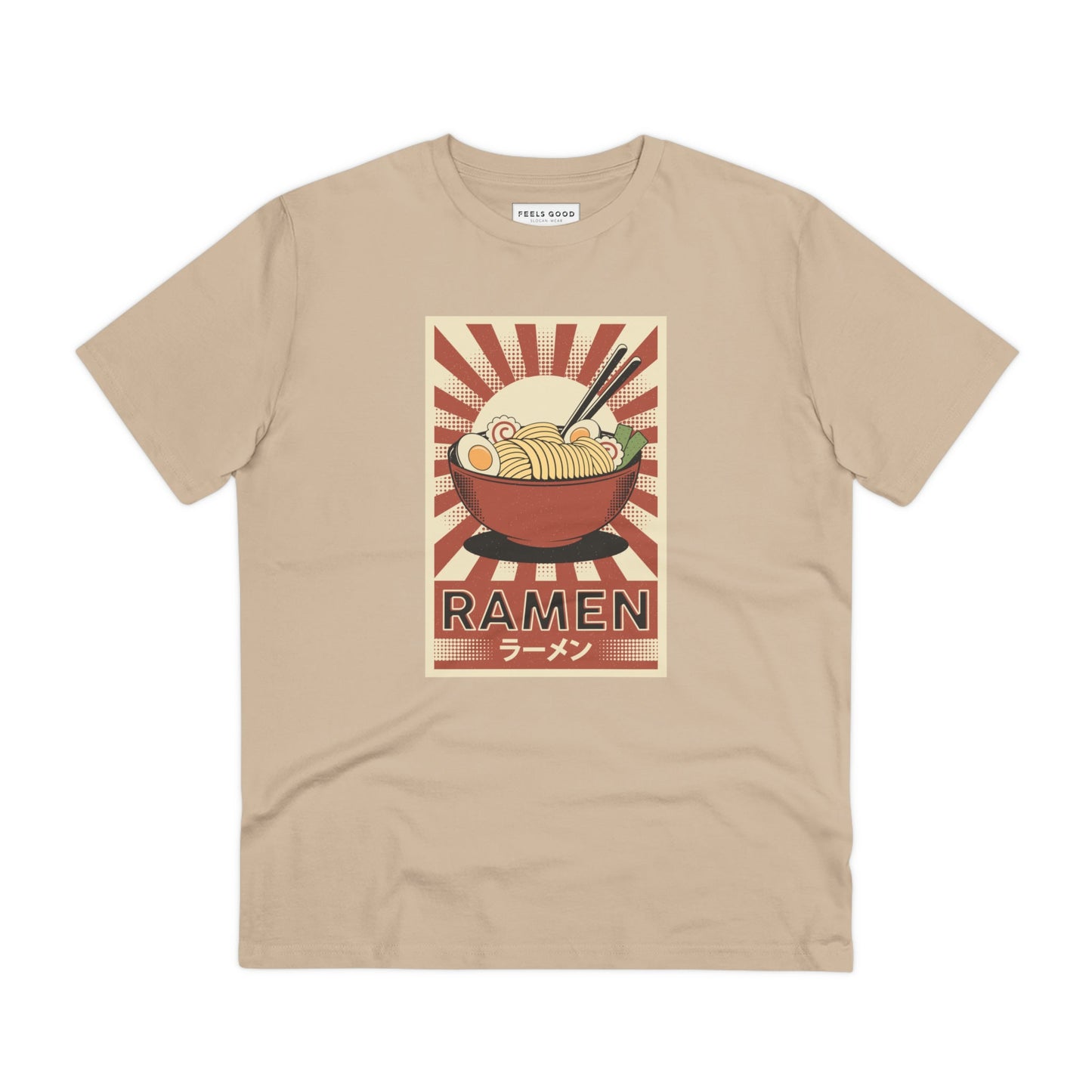 Get comfy in the Positive 'Ramen' Retro Organic Cotton T-Shirt—fun retro t-shirts for women!