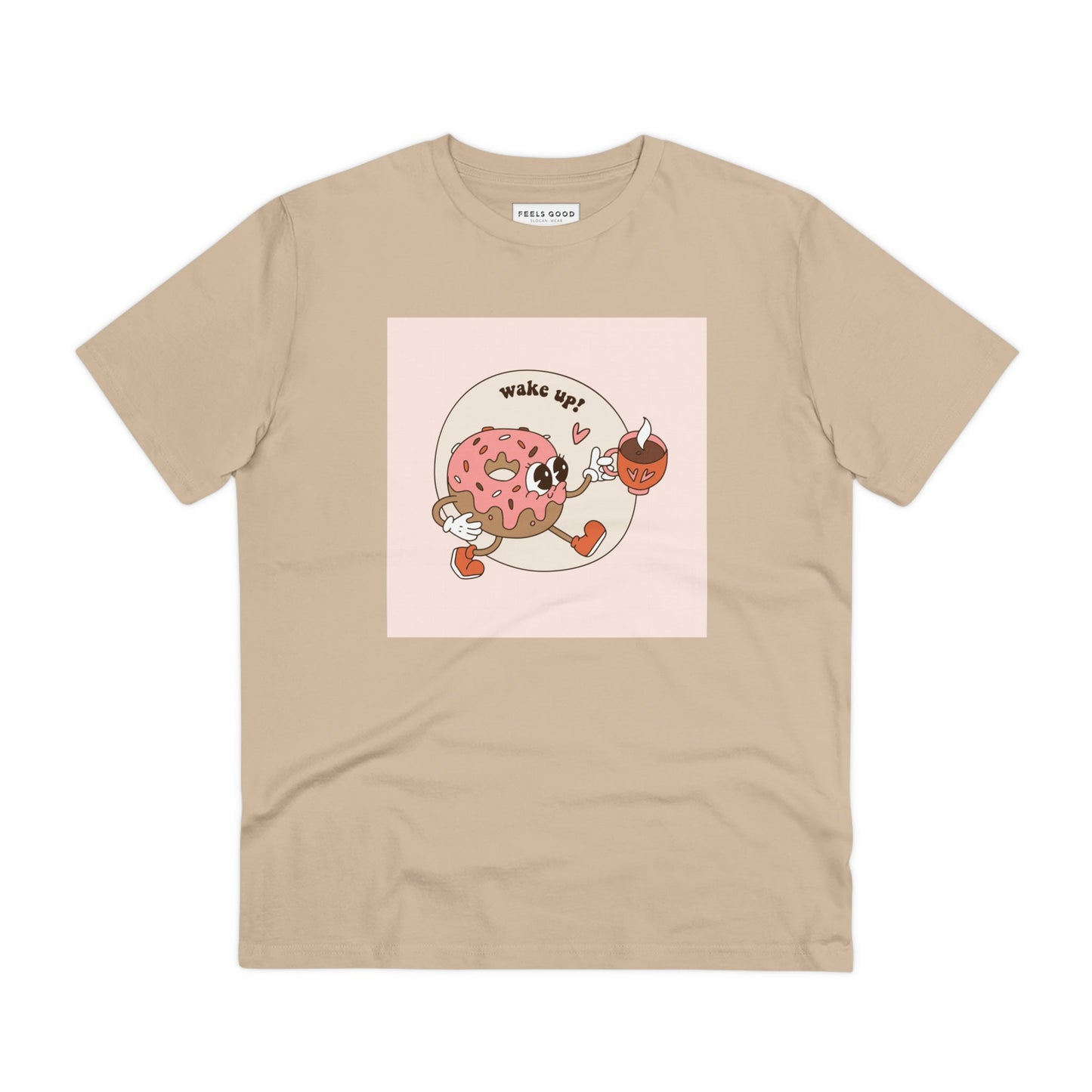 Express yourself with the 'Wake Up' retro organic cotton t-shirt. Iconic vintage slogan t-shirt.