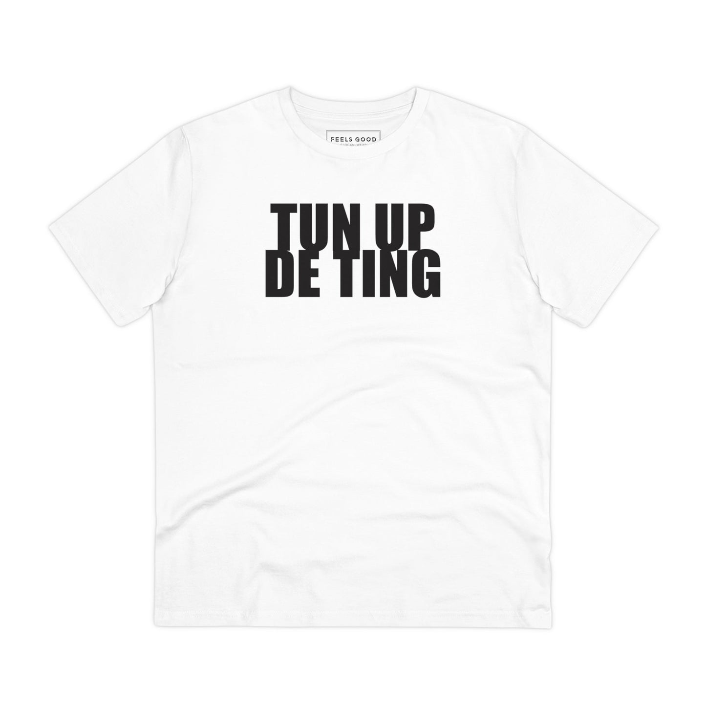 Reggae 'Turn It Up' Organic Cotton T-shirt - statement tee streetwear for reggae fans.