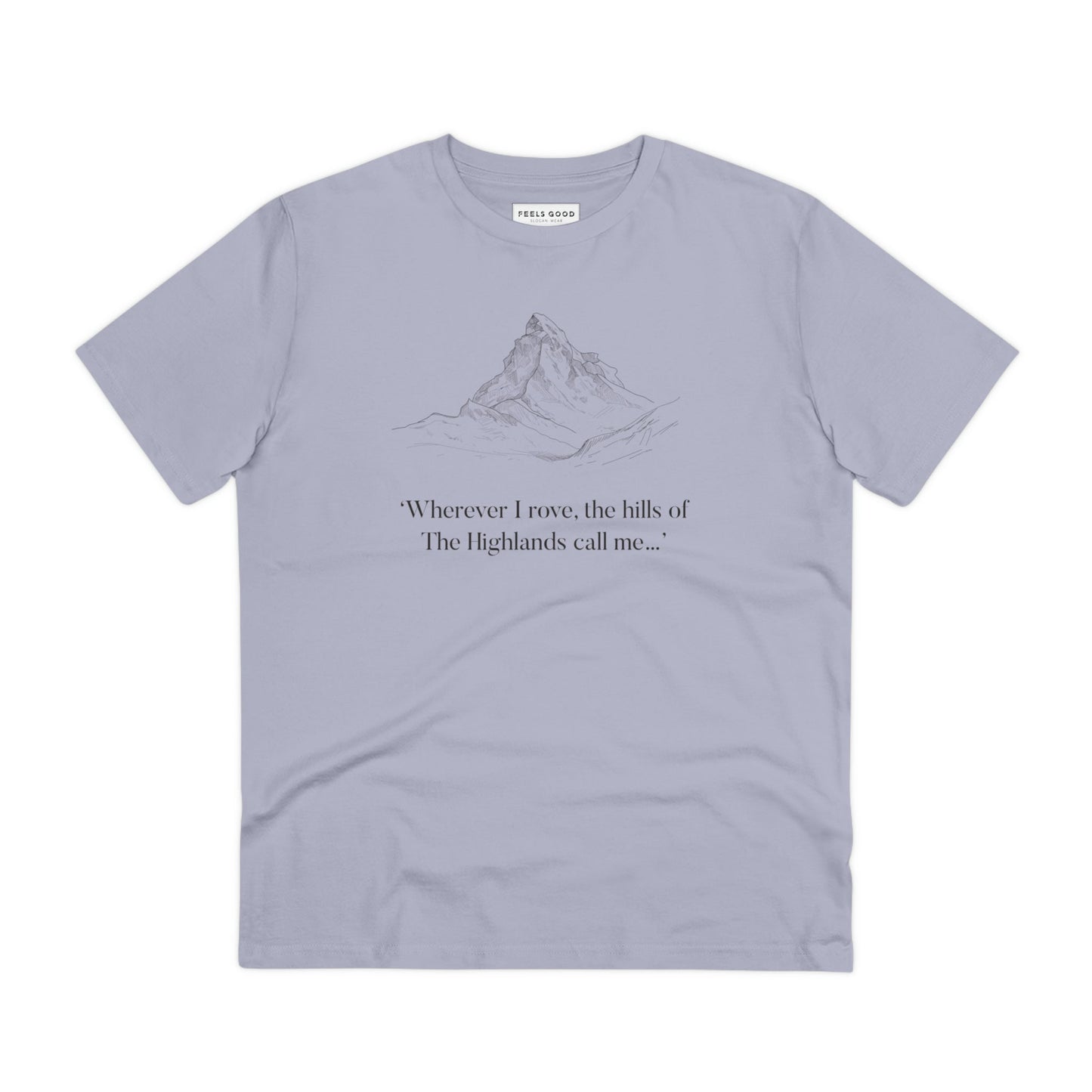 Upgrade your Scottish outfit with the comfortable Scotland 'Hills Of The Highlands' organic cotton t-shirt.