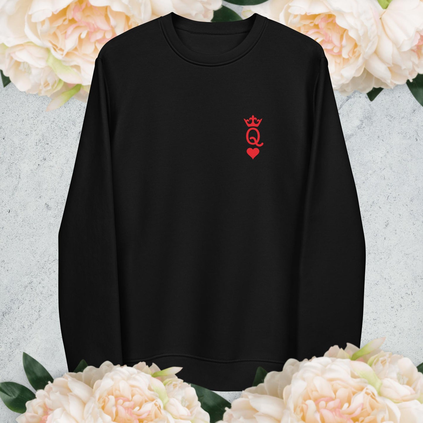 Stylish and soft Contemporary 'Queen Of Hearts' Organic Cotton Sweatshirt for men