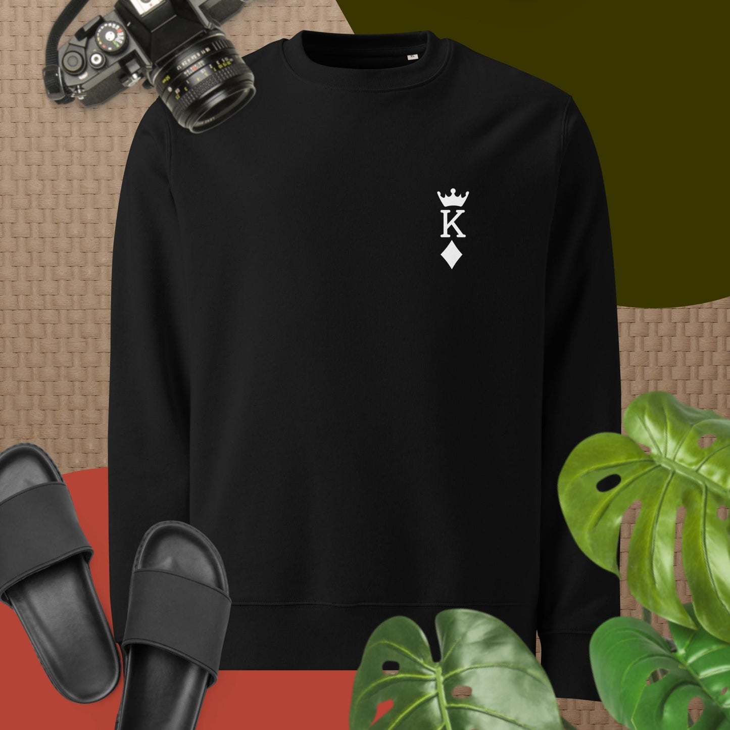 Organic cotton King Of Diamonds jumper inspired by pop icons and literary themes