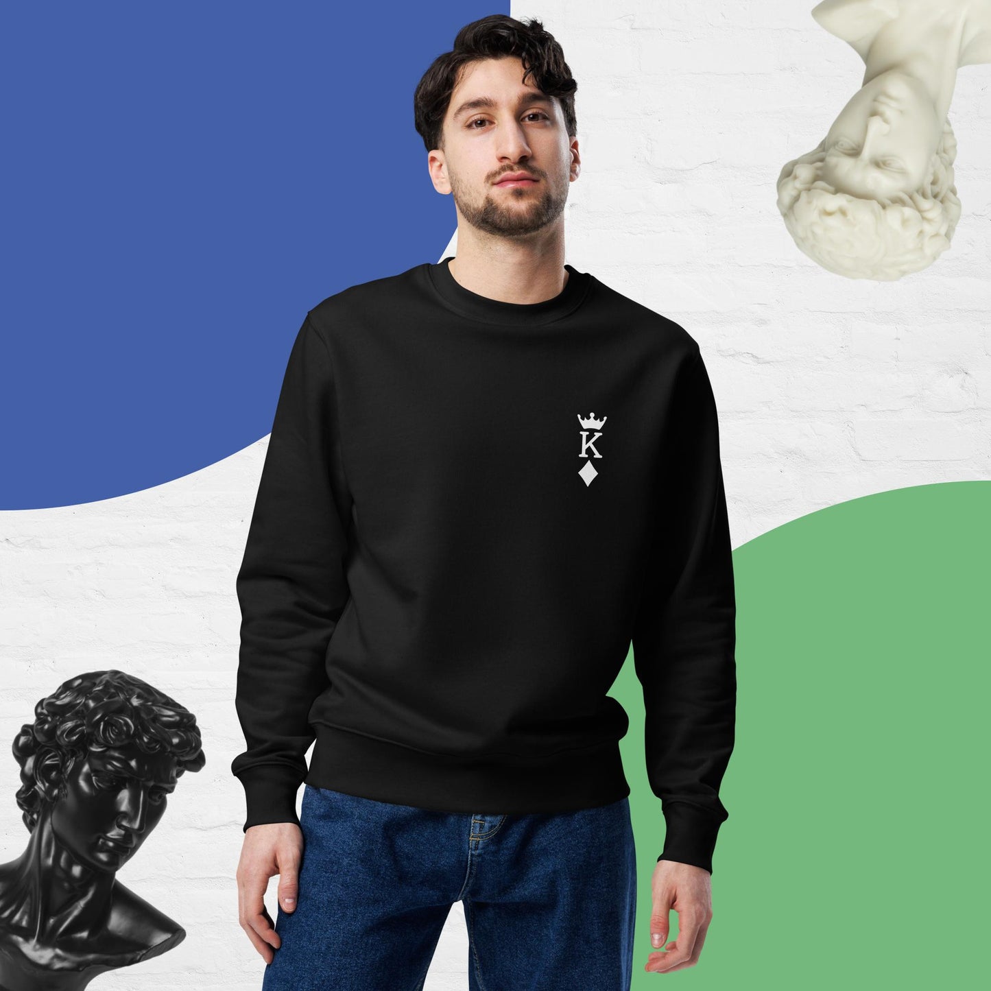 Unisex King Of Diamonds sweatshirt that's perfect for book lovers and deep thinkers