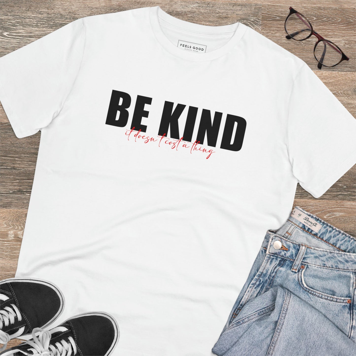 Urban 'Be Kind, It's Free' T-shirt: Positive quote design.