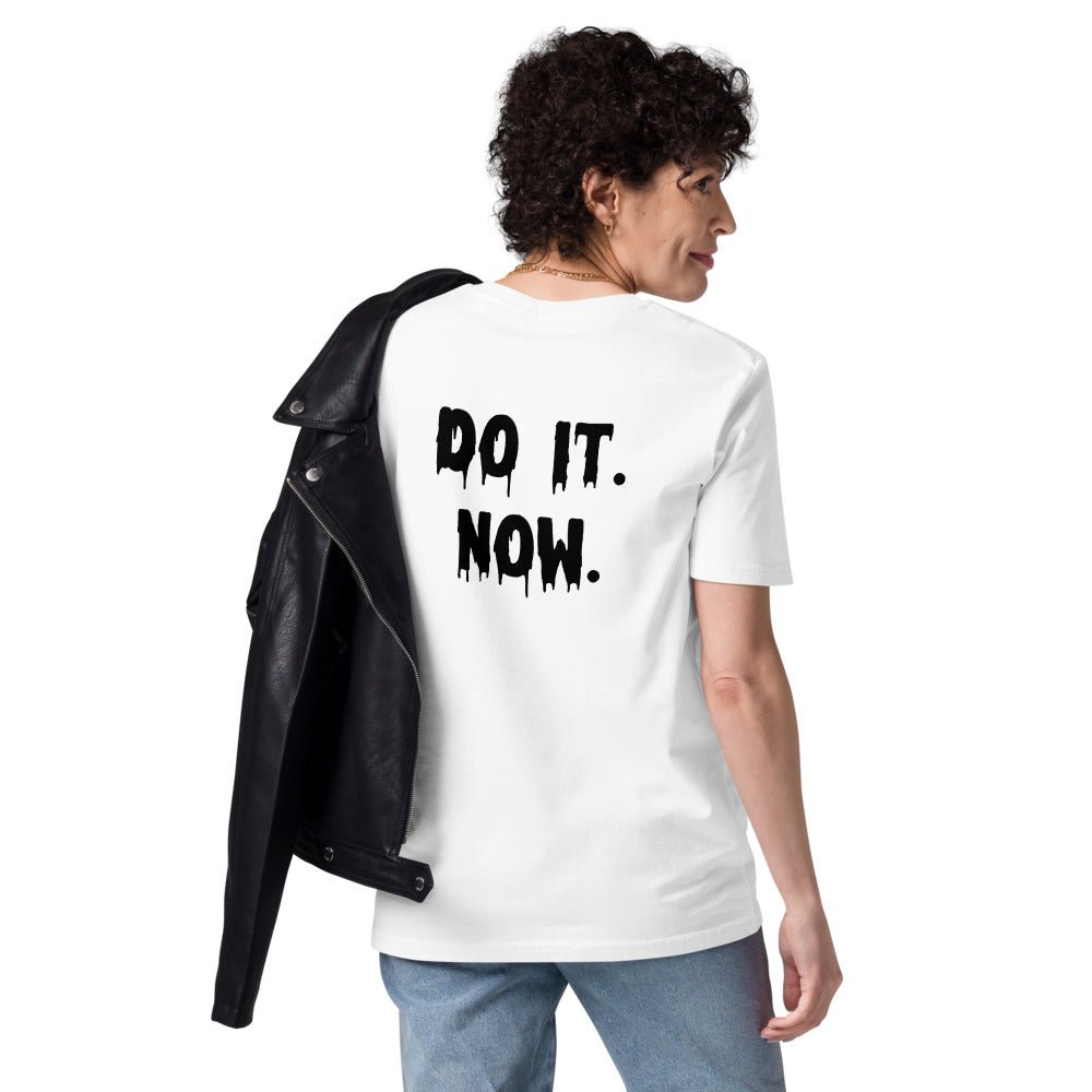 Modern organic cotton tee with Urban 'Do It Now' graphic print.