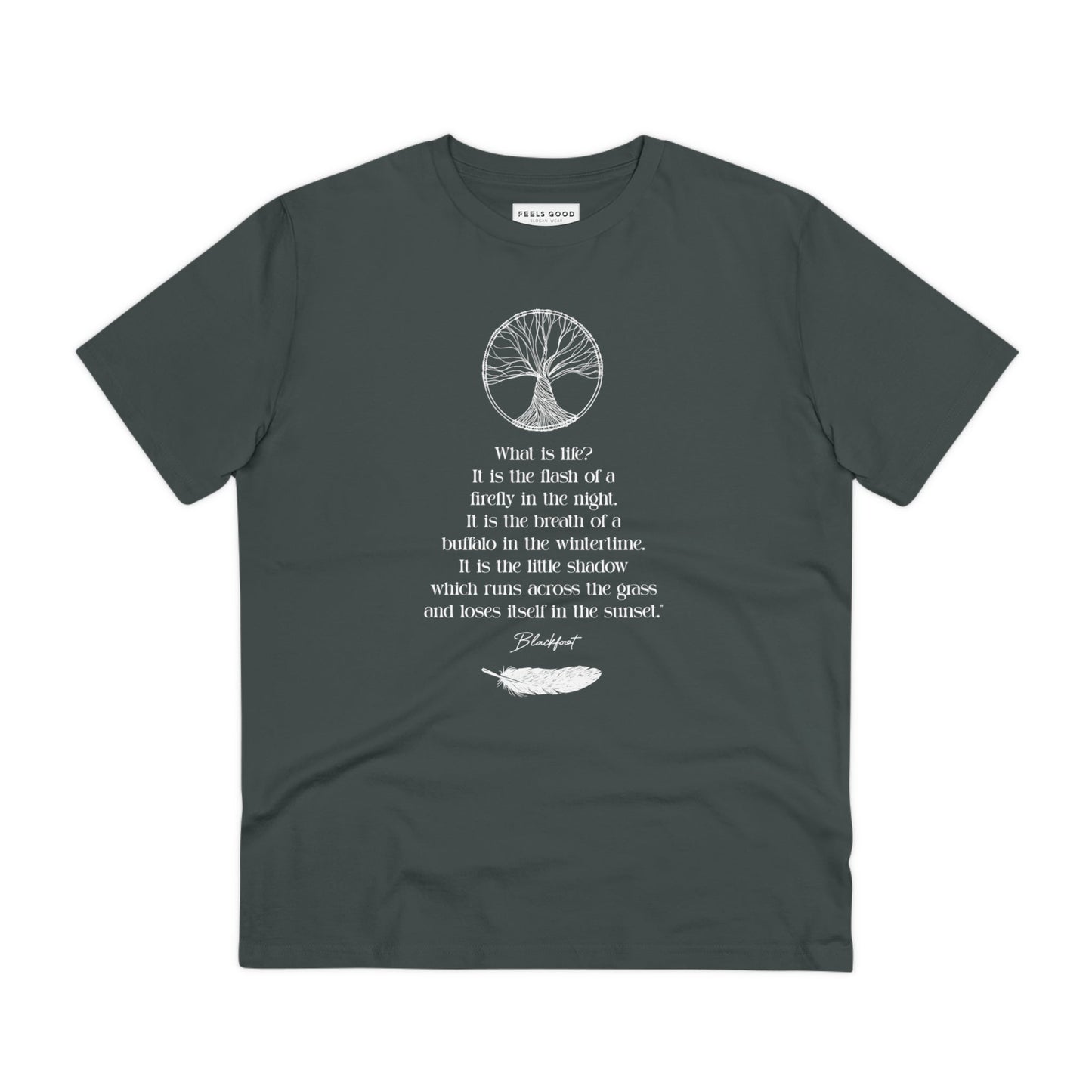 Urban 'Native American Poem' Organic Cotton T-shirt for the inspirational quote lover.