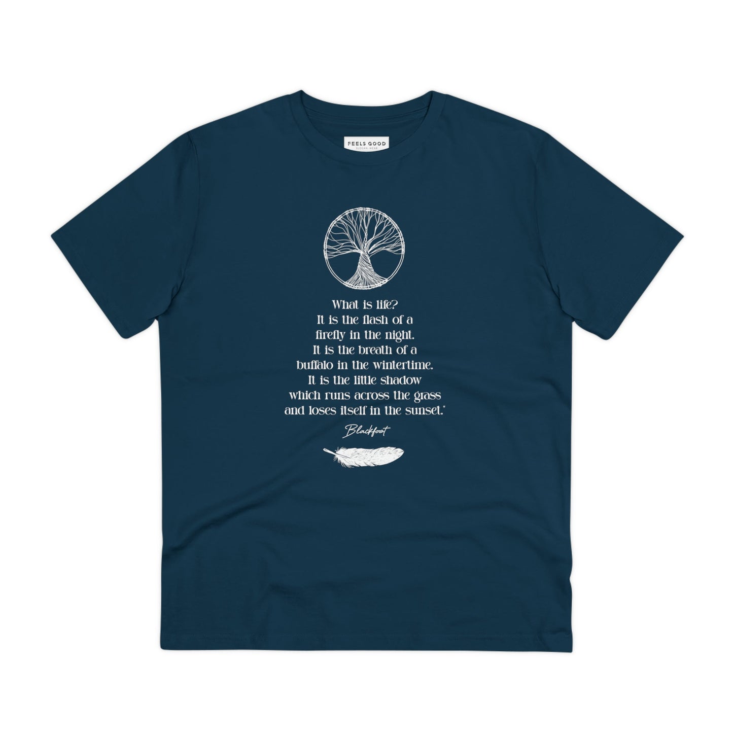 Urban 'Native American Poem' Organic Cotton T-shirt with a motivational twist.