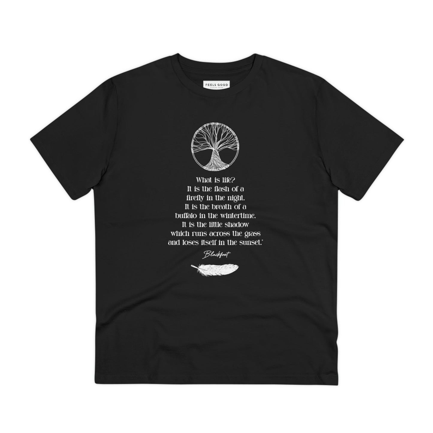 Nature inspired Urban 'Native American Poem' Organic Cotton T-shirt.