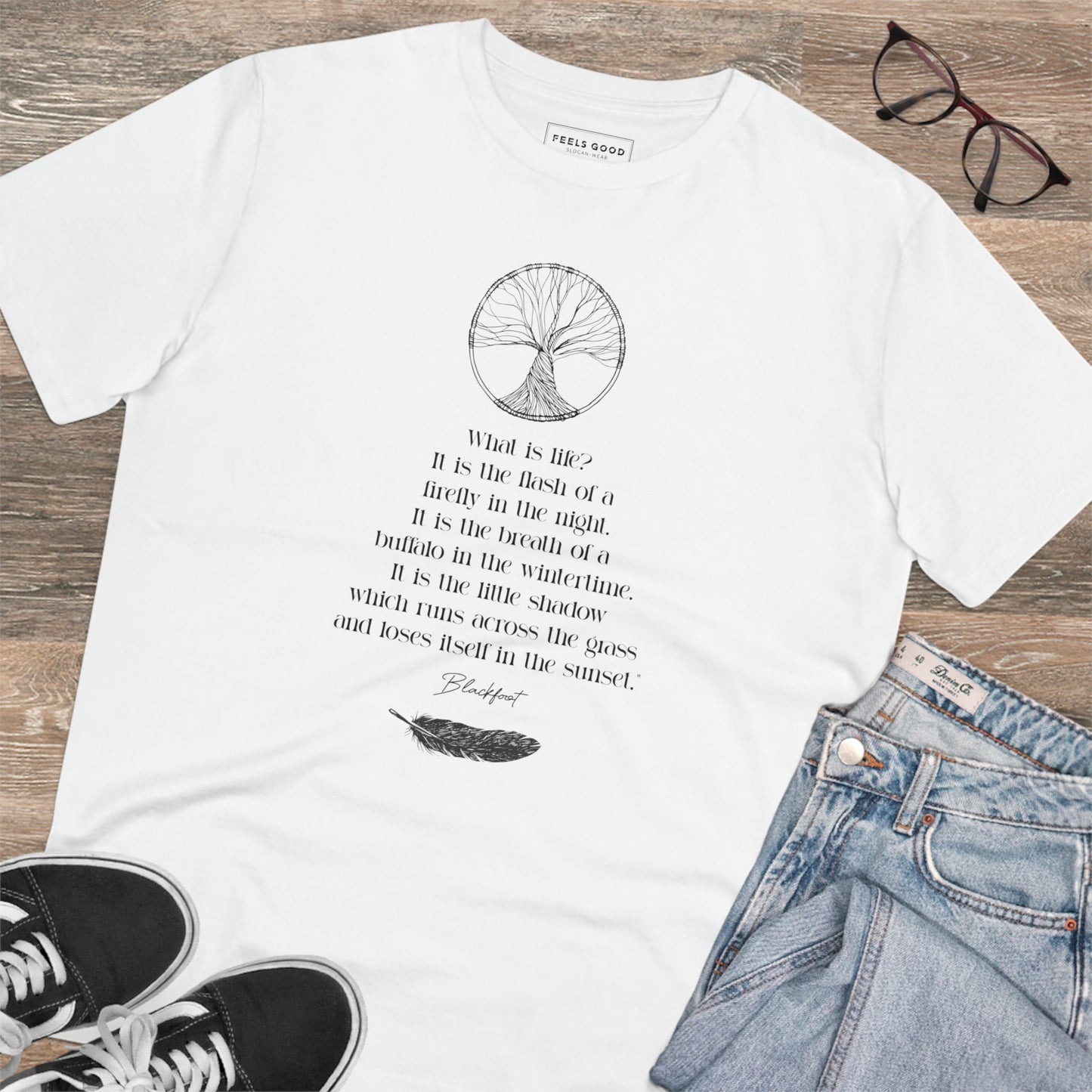 Urban 'Native American Poem' Organic Cotton T-shirt - Eco Tshirt