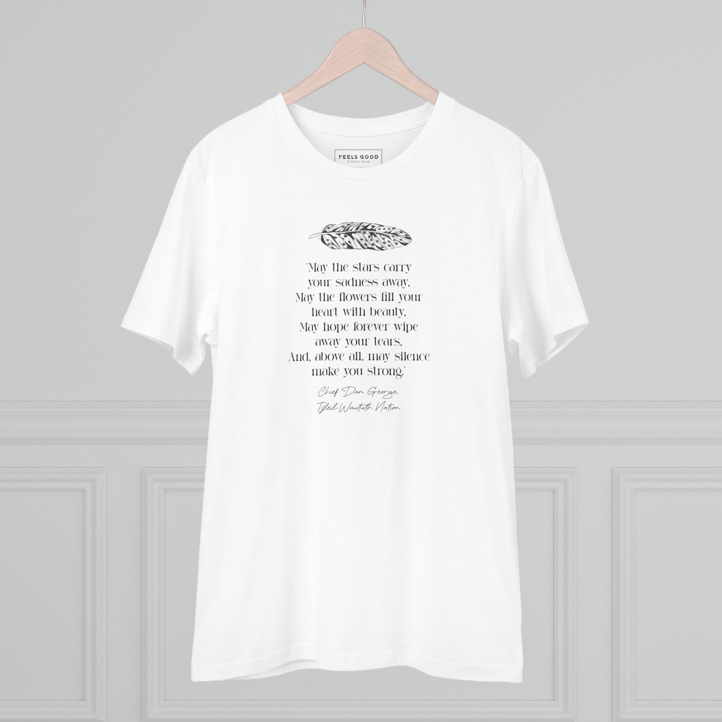 Organic Cotton T-shirt - Urban 'Native American Prayer' with uplifting quote design.