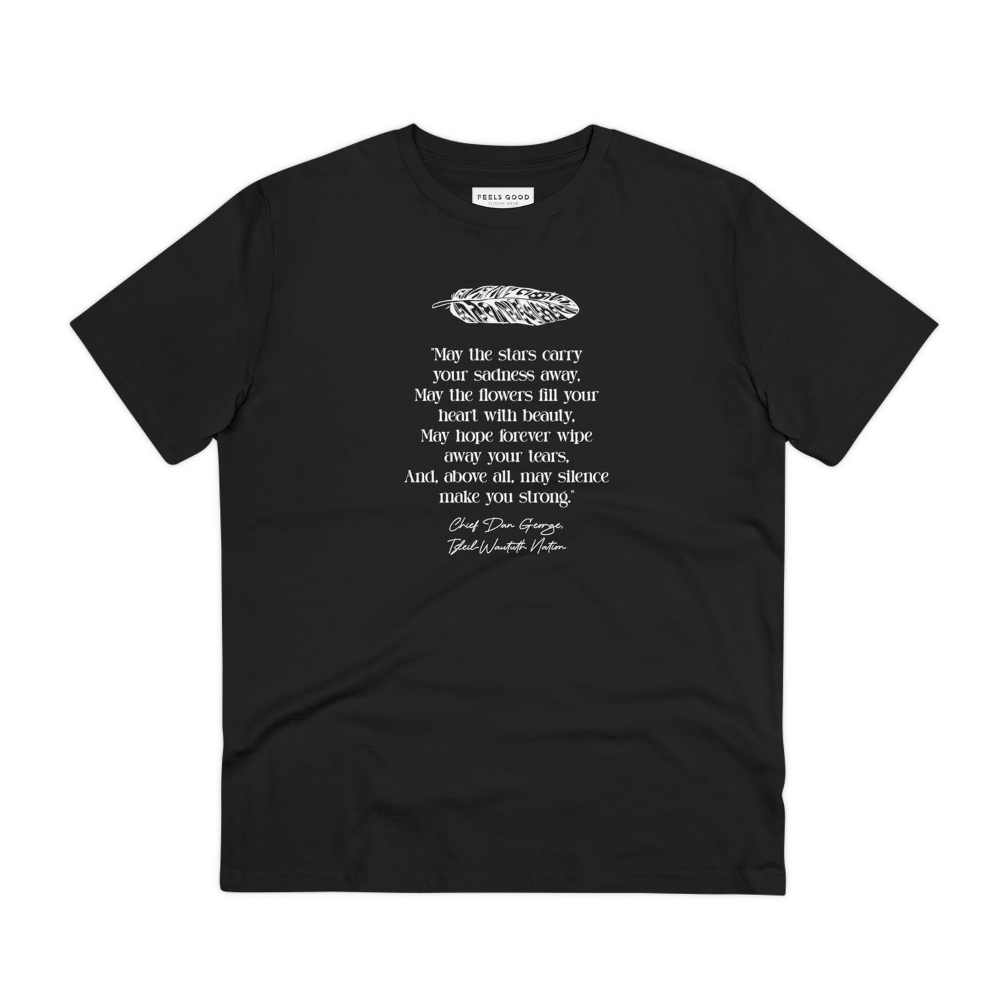 Urban 'Native American Prayer' Organic Cotton T-shirt - size chart