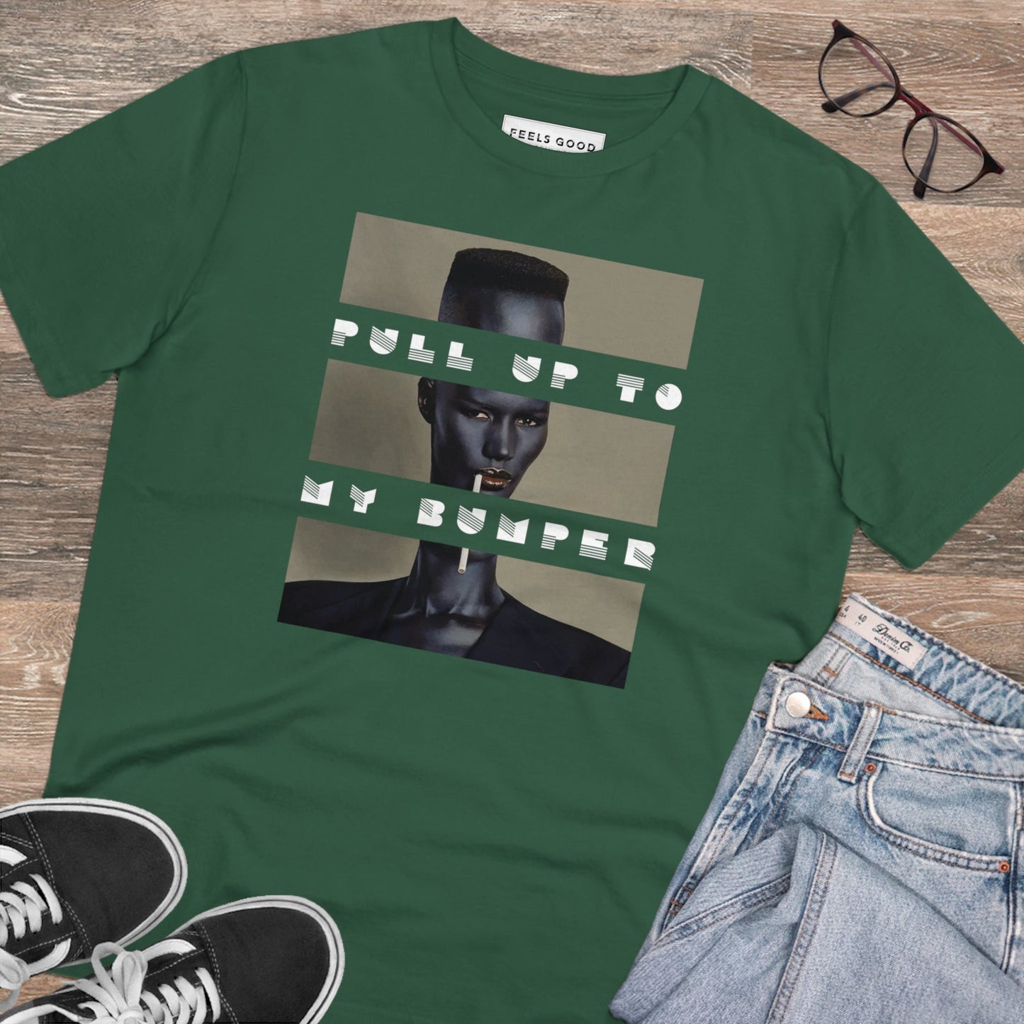 uk streetwear brands- Urban 'Pull Up To My Bumper' Grace Organic Cotton T-shirt- Grace Jones Tshirt